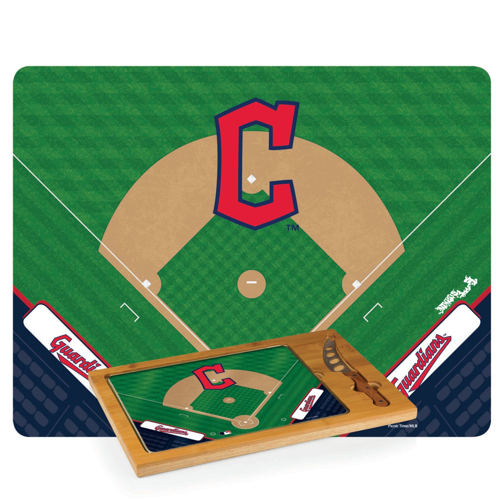 Picnic Time Cleveland Guardians Glass Top Serving Board Set product image