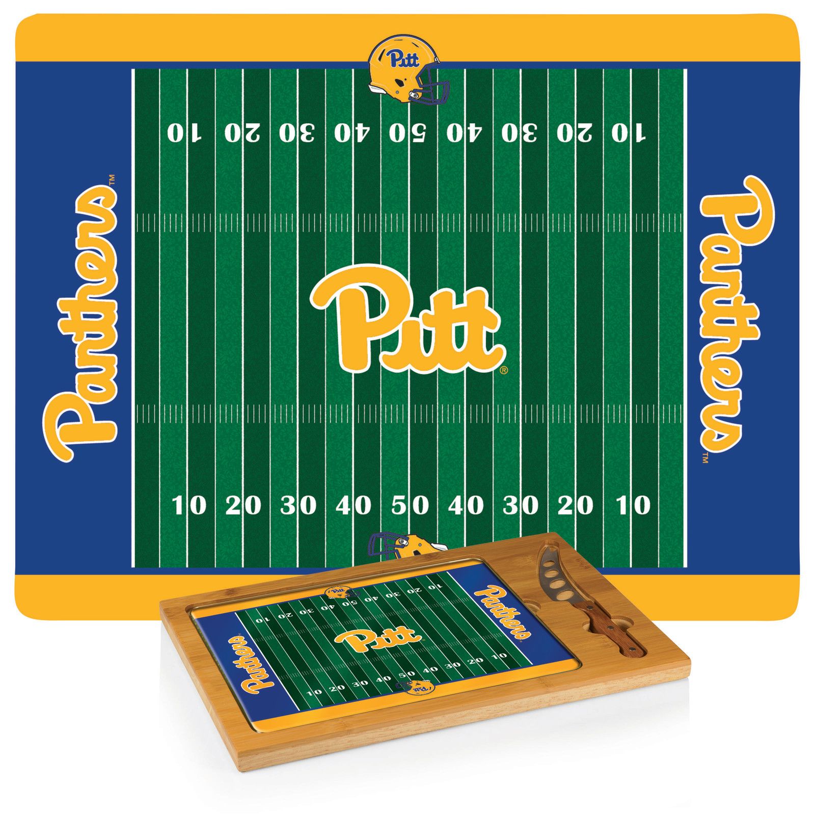 Picnic Time Pitt Panthers Glass Top Cutting Board Set product image