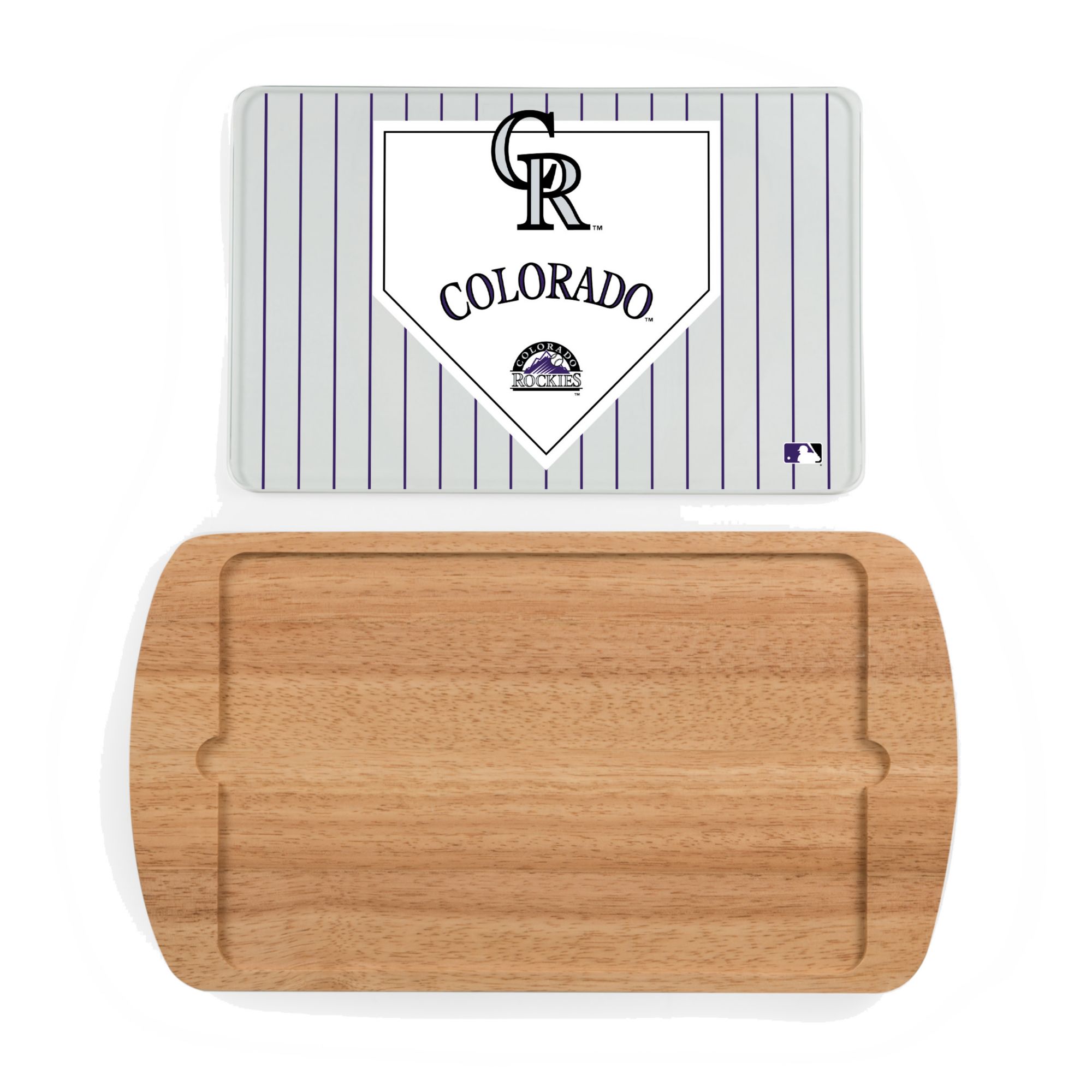 Picnic Time Colorado Rockies Glass Top Serving Tray product image