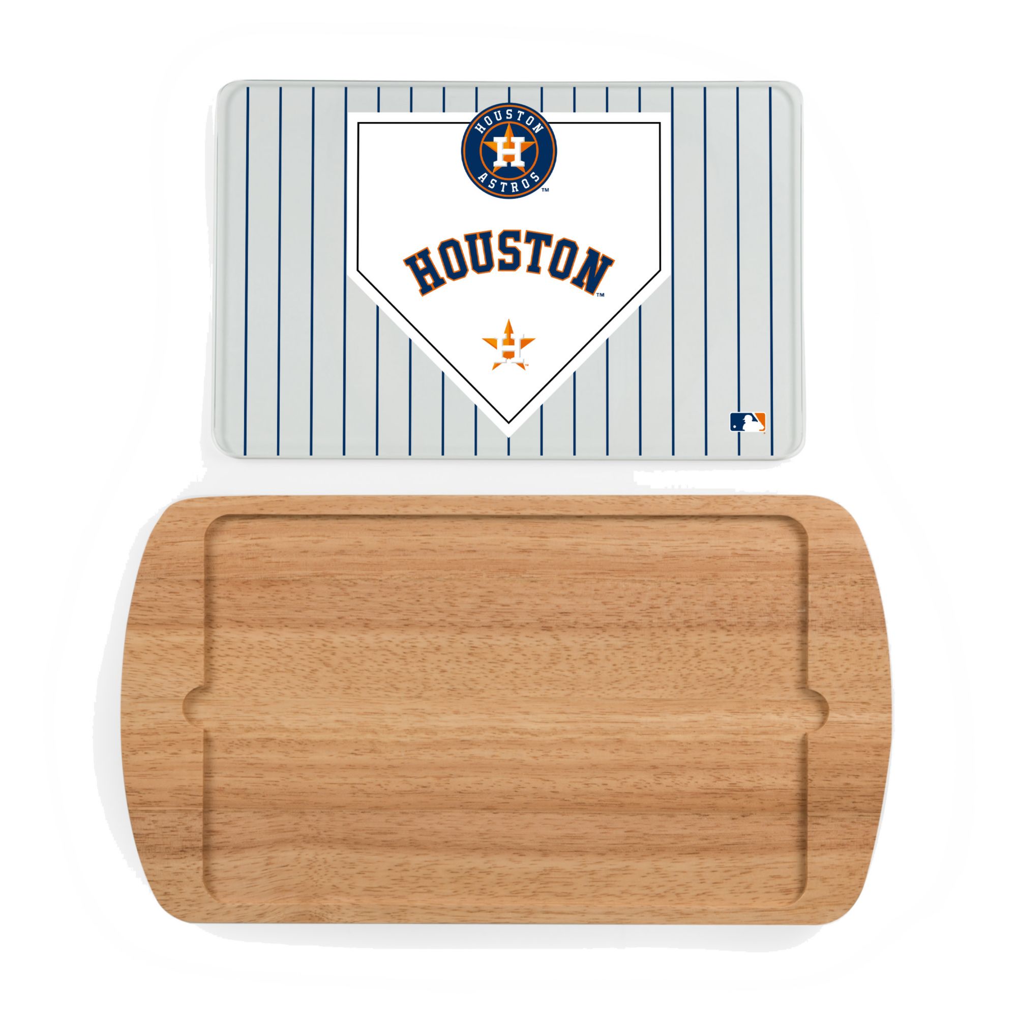 Picnic Time Houston Astros Glass Top Serving Tray