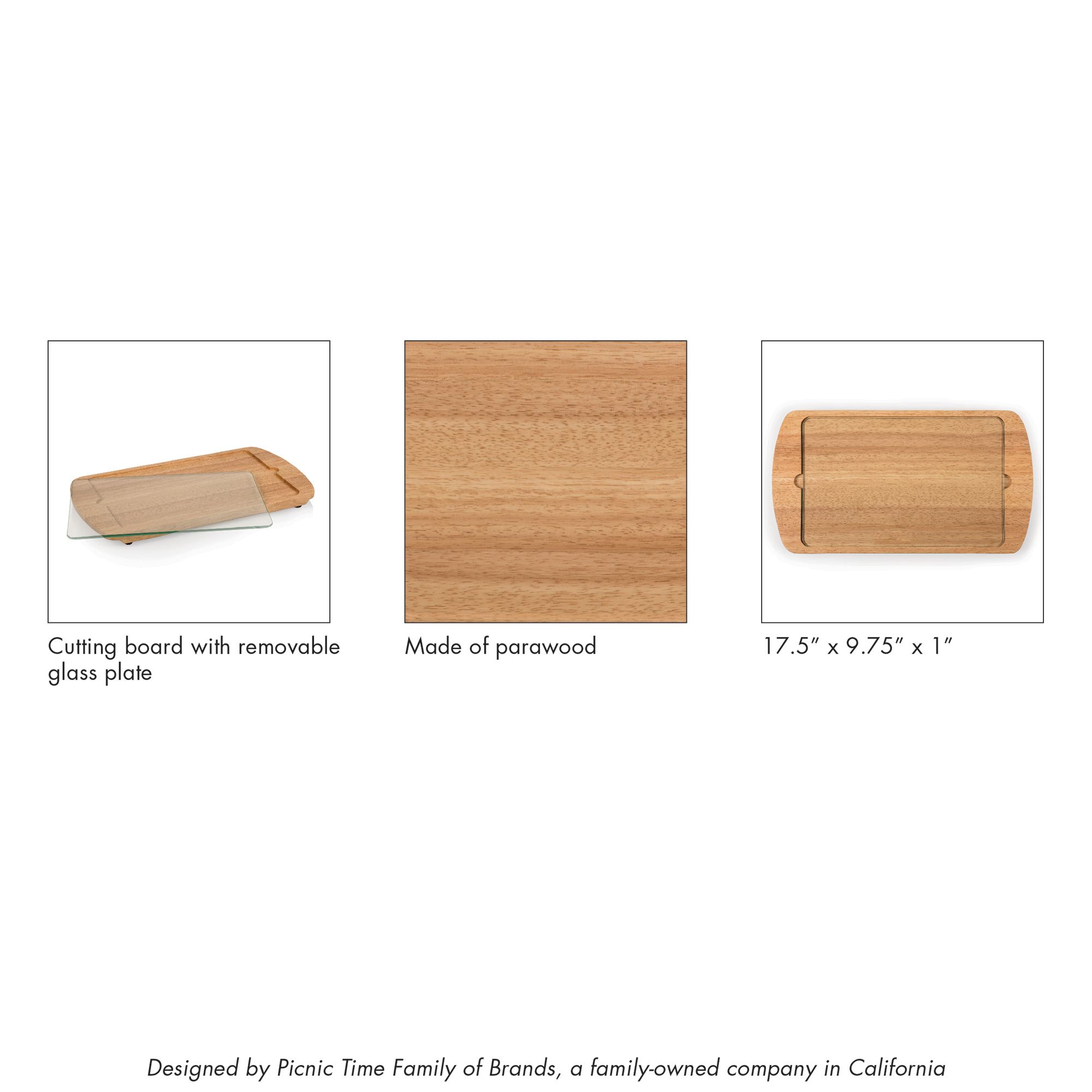 Picnic Time Green Bay Packers Billboard Glass Top Serving Tray product image