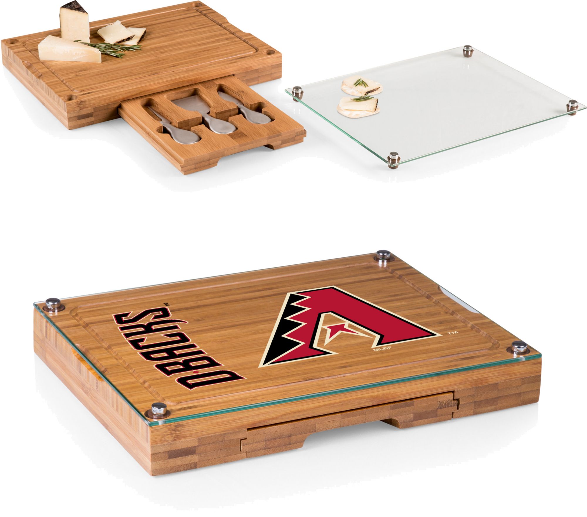 Picnic Time Arizona Diamondbacks Concerto Glass Top Cheese Board and Knife Set product image