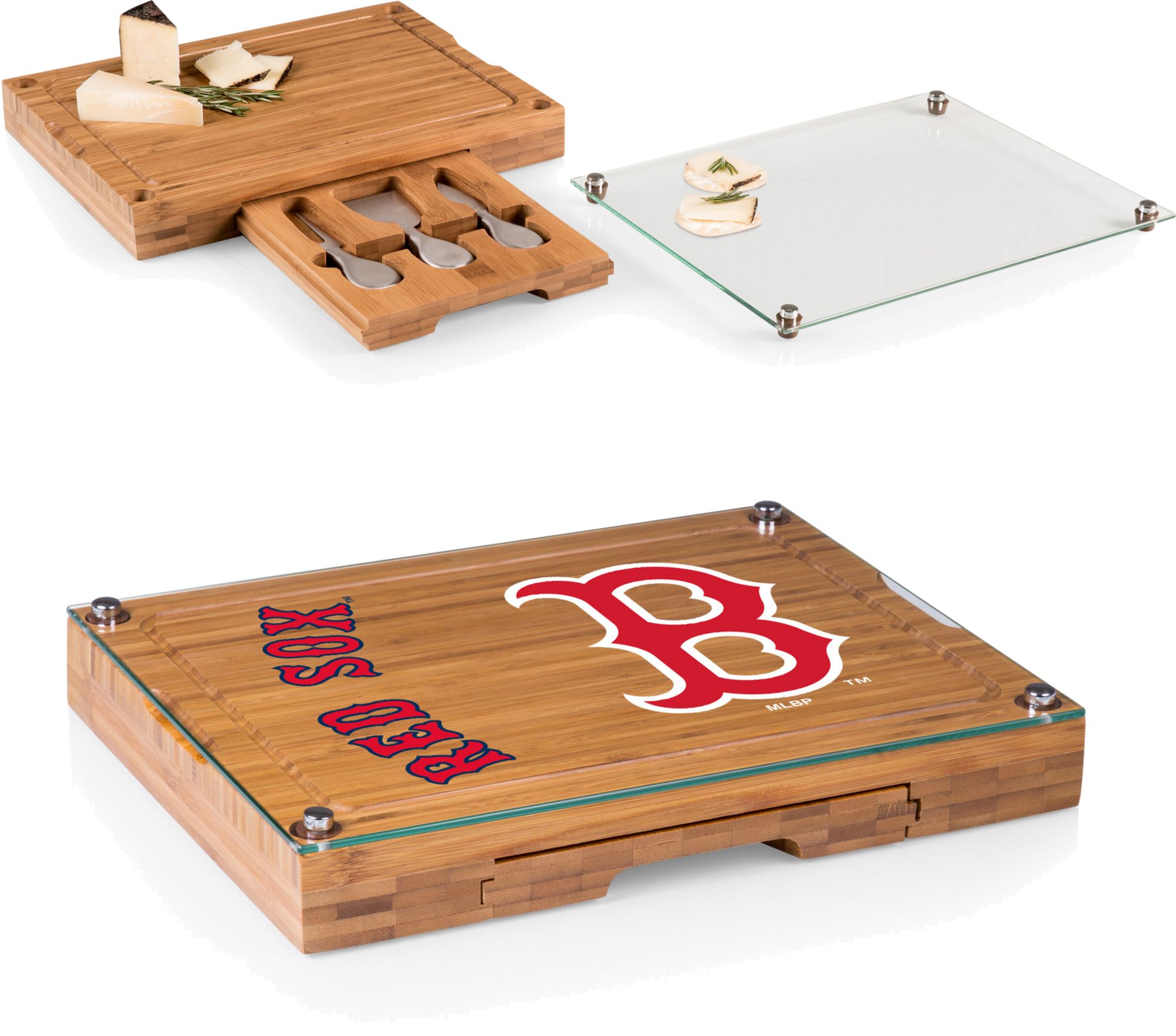 Picnic Time Boston Red Sox Concerto Glass Top Cheese Board and Knife Set product image