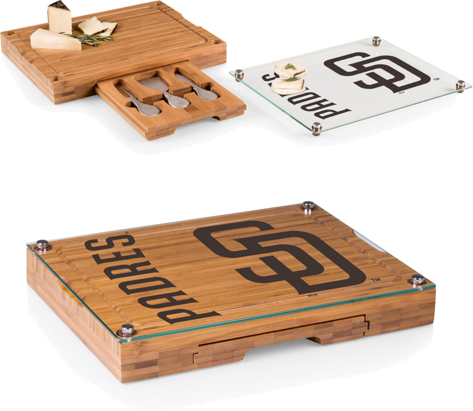 Picnic Time San Diego Padres Concerto Glass Top Cheese Board and Knife Set product image