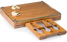 Picnic Time Cleveland Guardians Concerto Glass Top Cheese Board and Knife Set product image