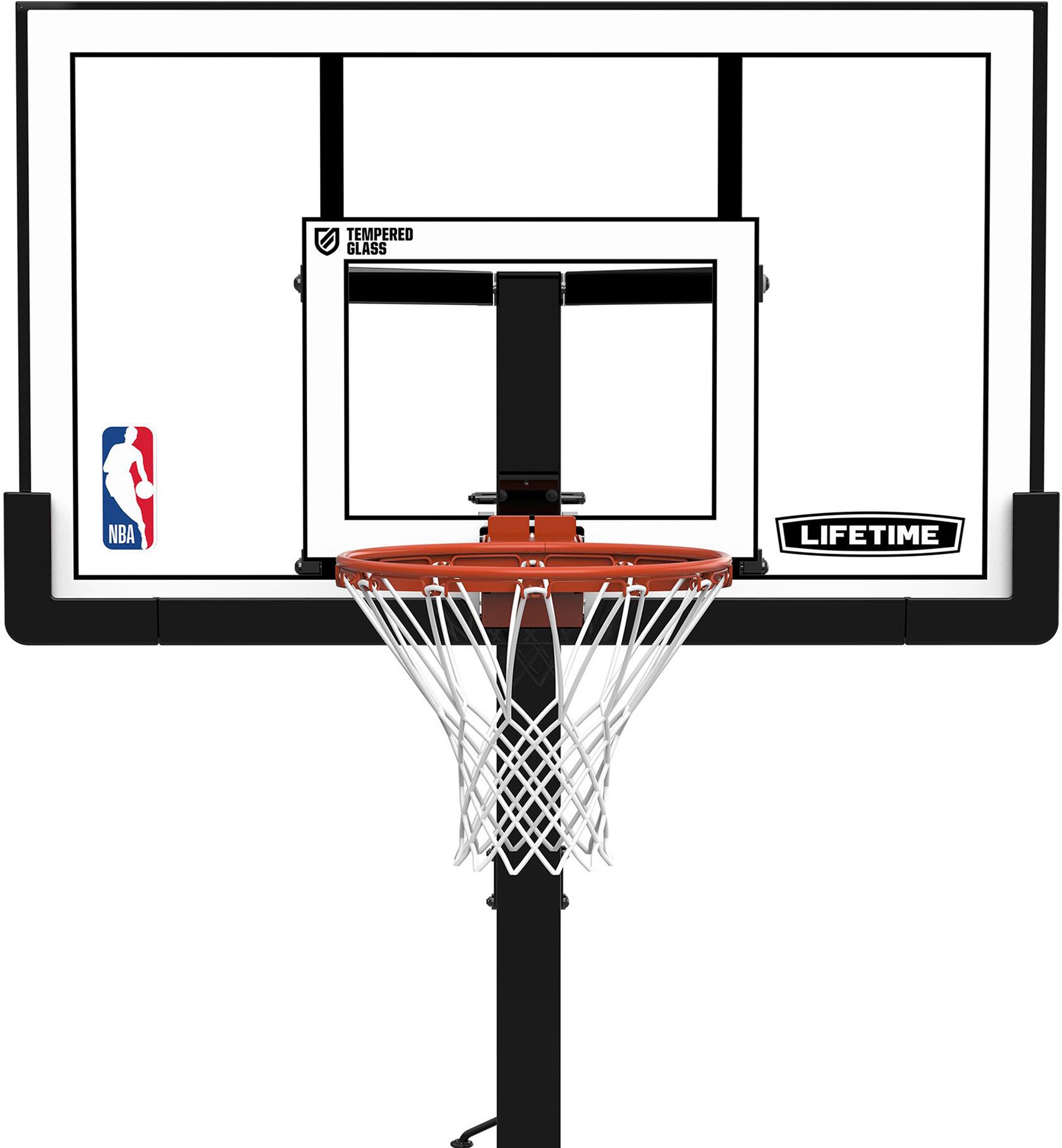 Lifetime 54-Inch Crank Adjust Bolt-Down Basketball Hoop with Tempered Glass Backboard, Slam-It Ultra Rim (NBA Version) product image