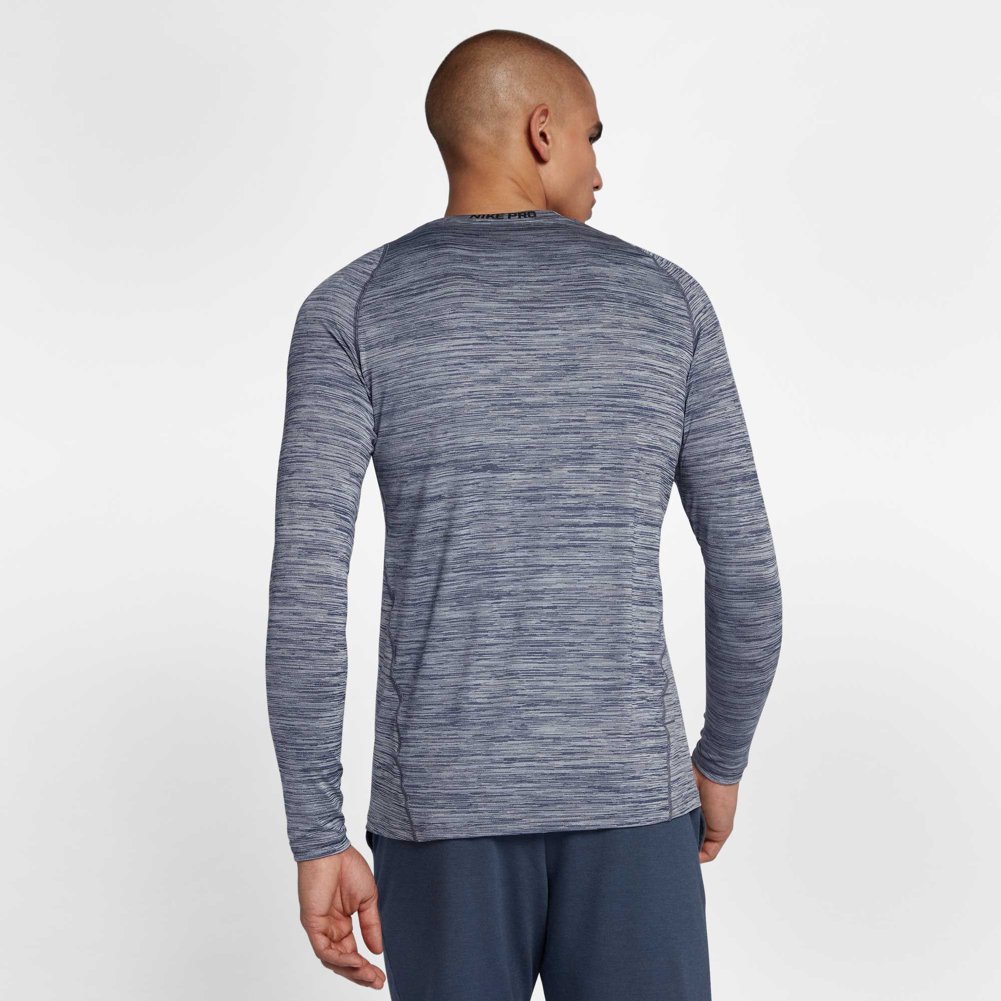 nike men's pro heather long sleeve fitted shirt