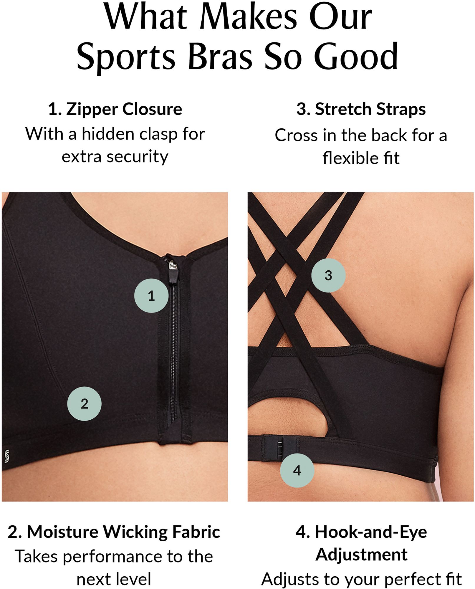 Glamorise Women's Zip Up Front-Closure Sports Bra product image