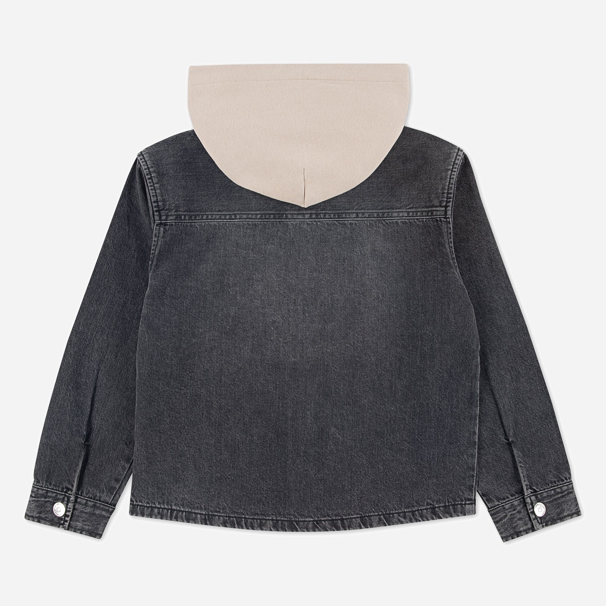 abercrombie kids hooded zip denim jacket product image