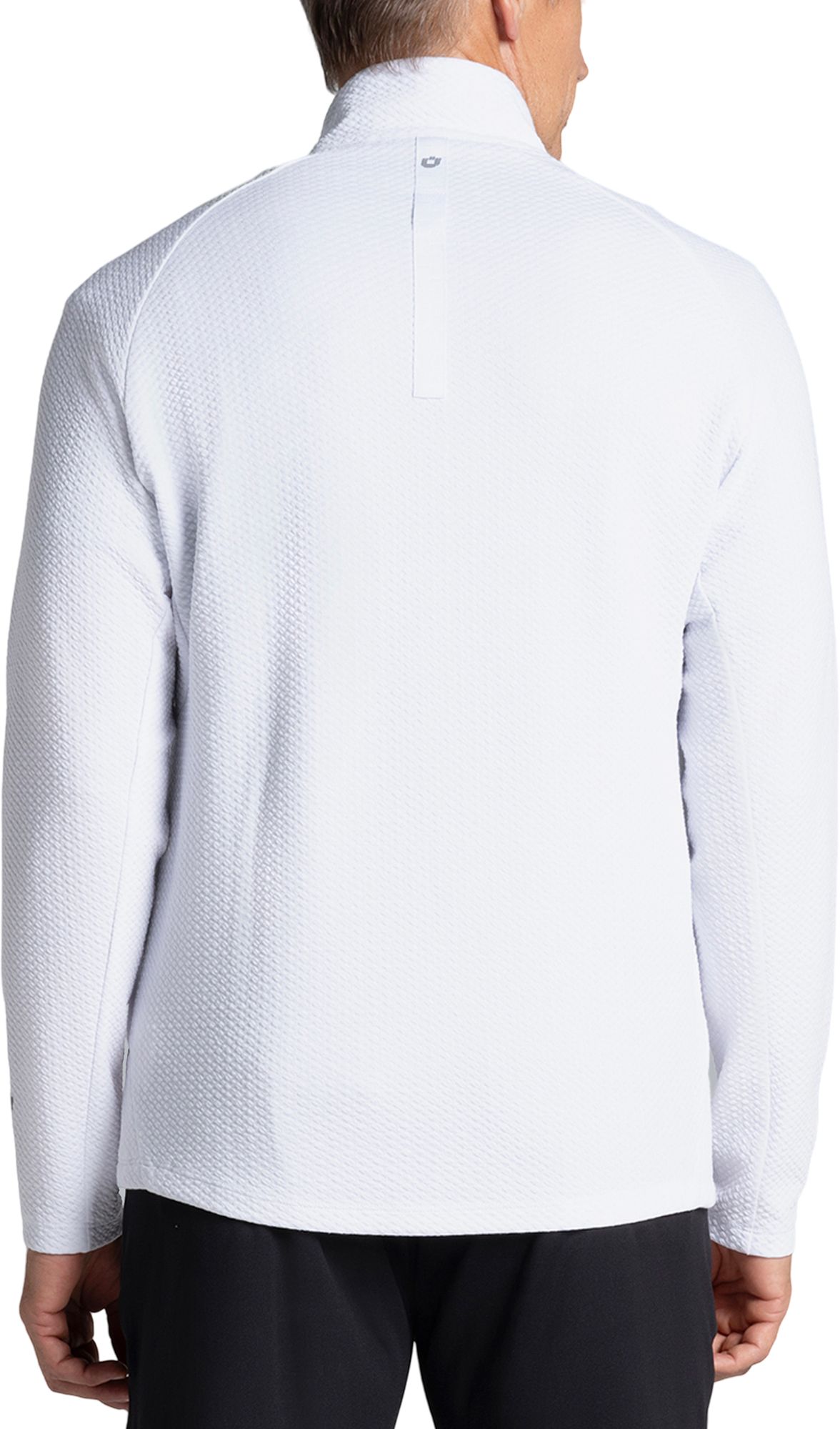 IBKUL Men's Solid Popcorn Stitch 1/4 Zip Mock Golf Pullover product image