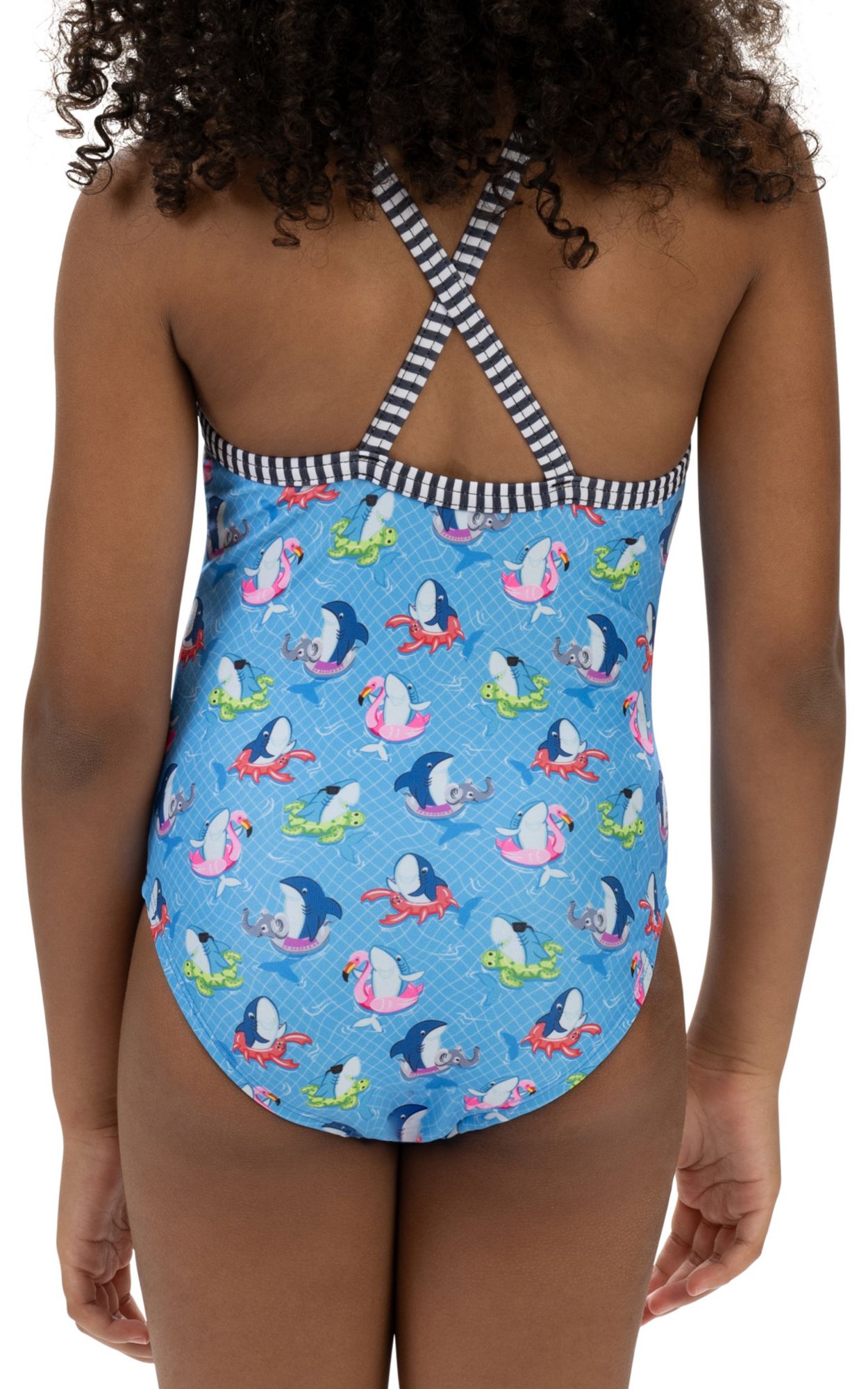 Dolfin Girls' Uglies Fin Floats Criss-Cross Back One-Piece Swimsuit product image