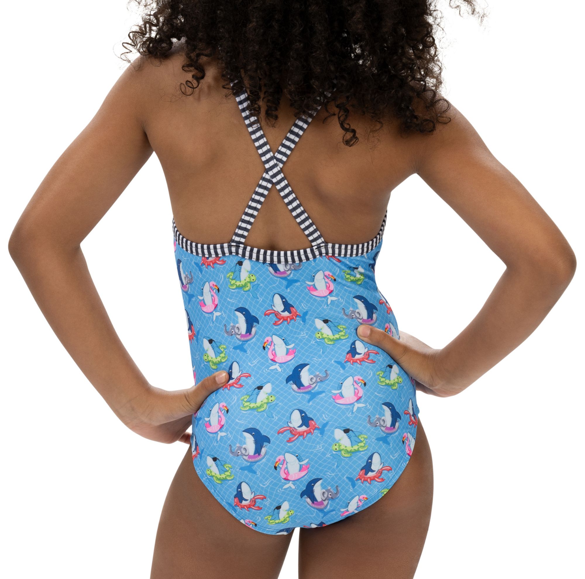 Dolfin Girls' Uglies Fin Floats Criss-Cross Back One-Piece Swimsuit product image