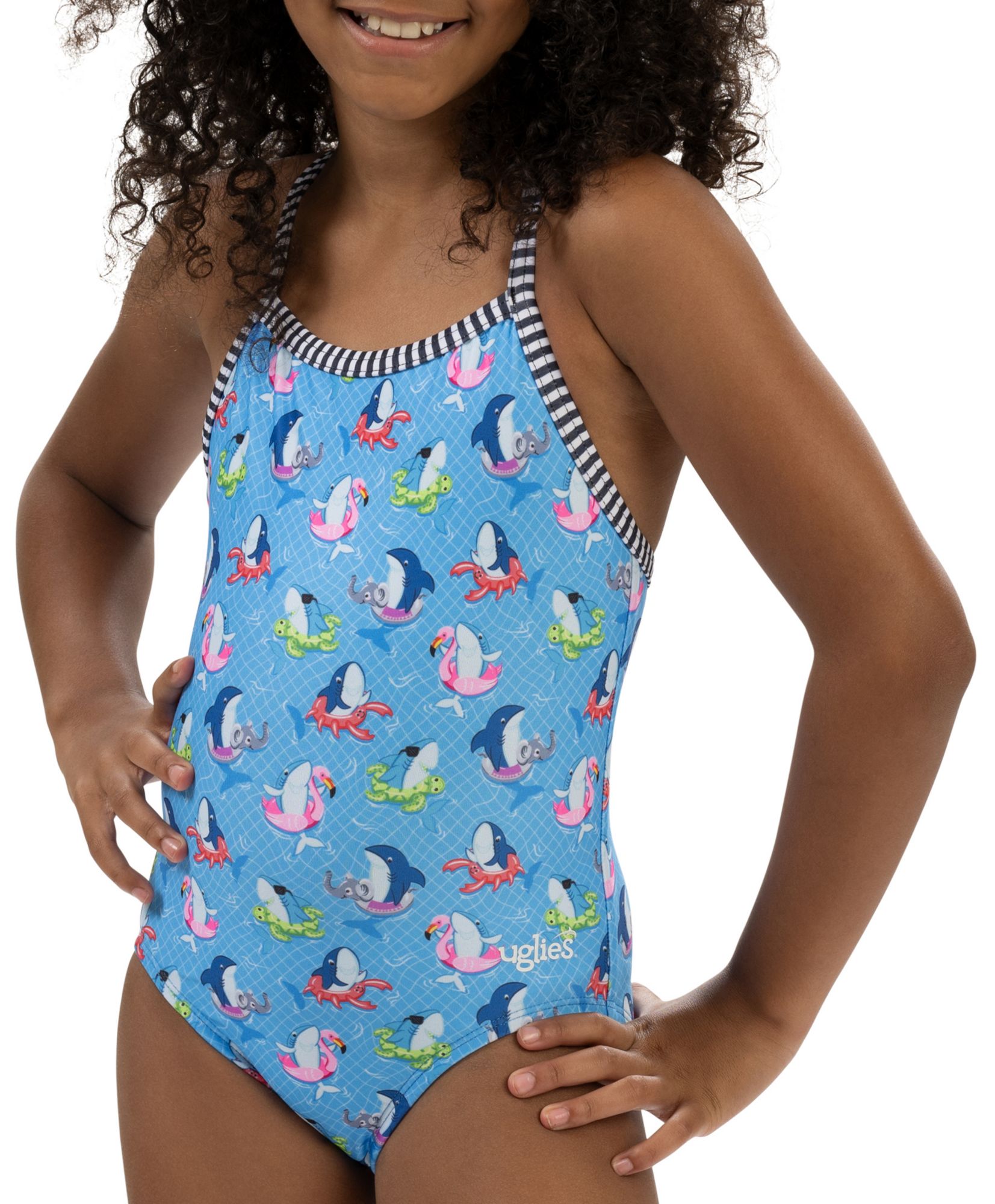Dolfin Girls' Uglies Fin Floats Criss-Cross Back One-Piece Swimsuit product image