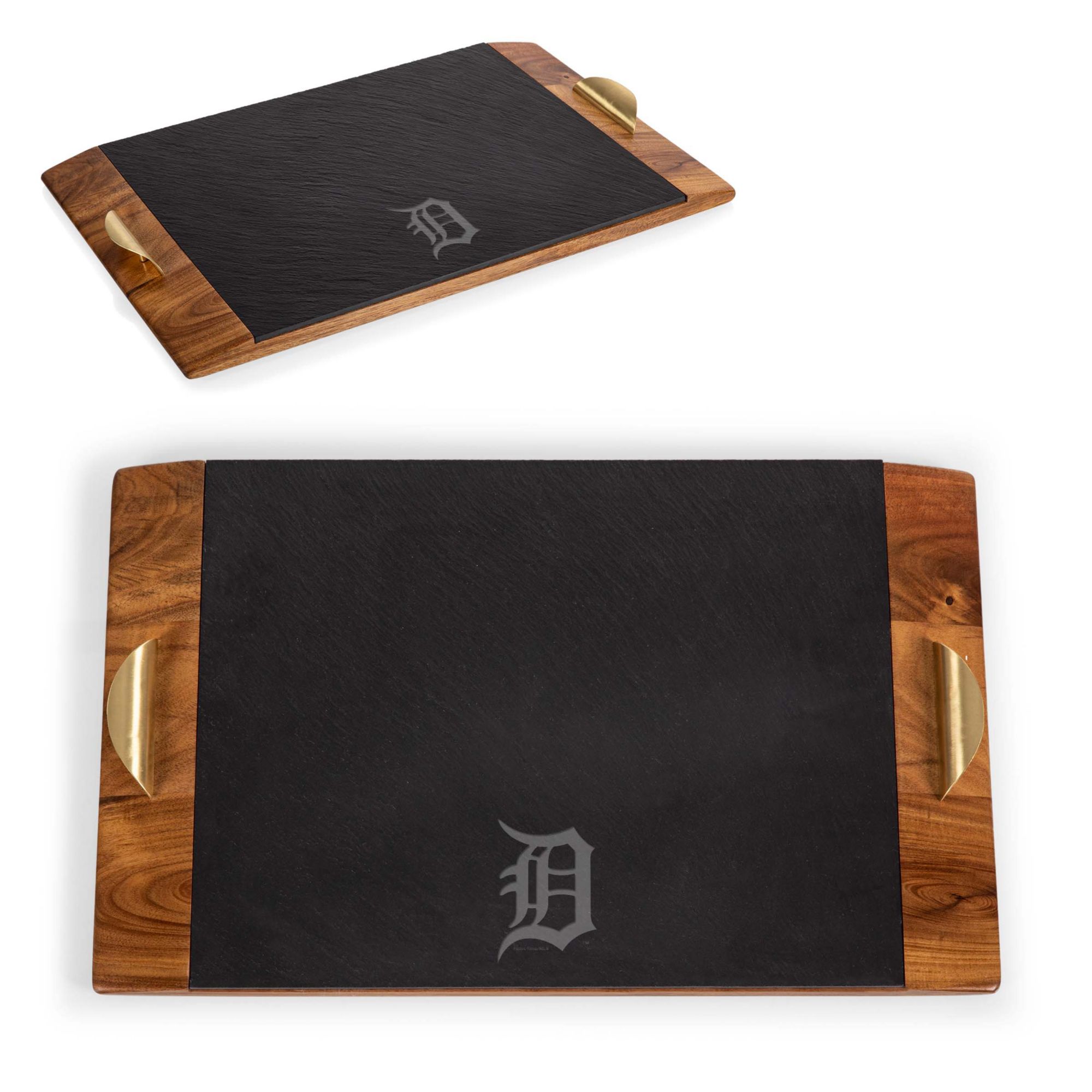 Picnic Time Detroit Tigers Acacia and Covina Slate Serving Tray product image