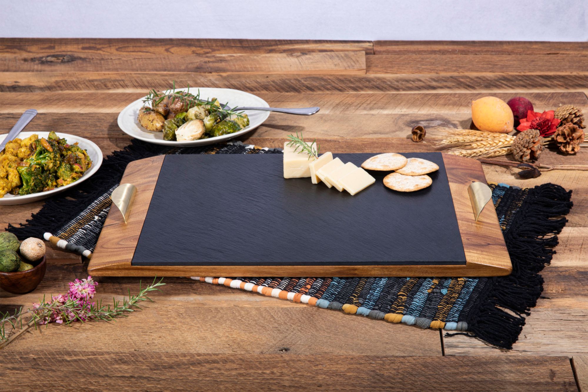 Picnic Time San Diego Padres Acacia and Covina Slate Serving Tray