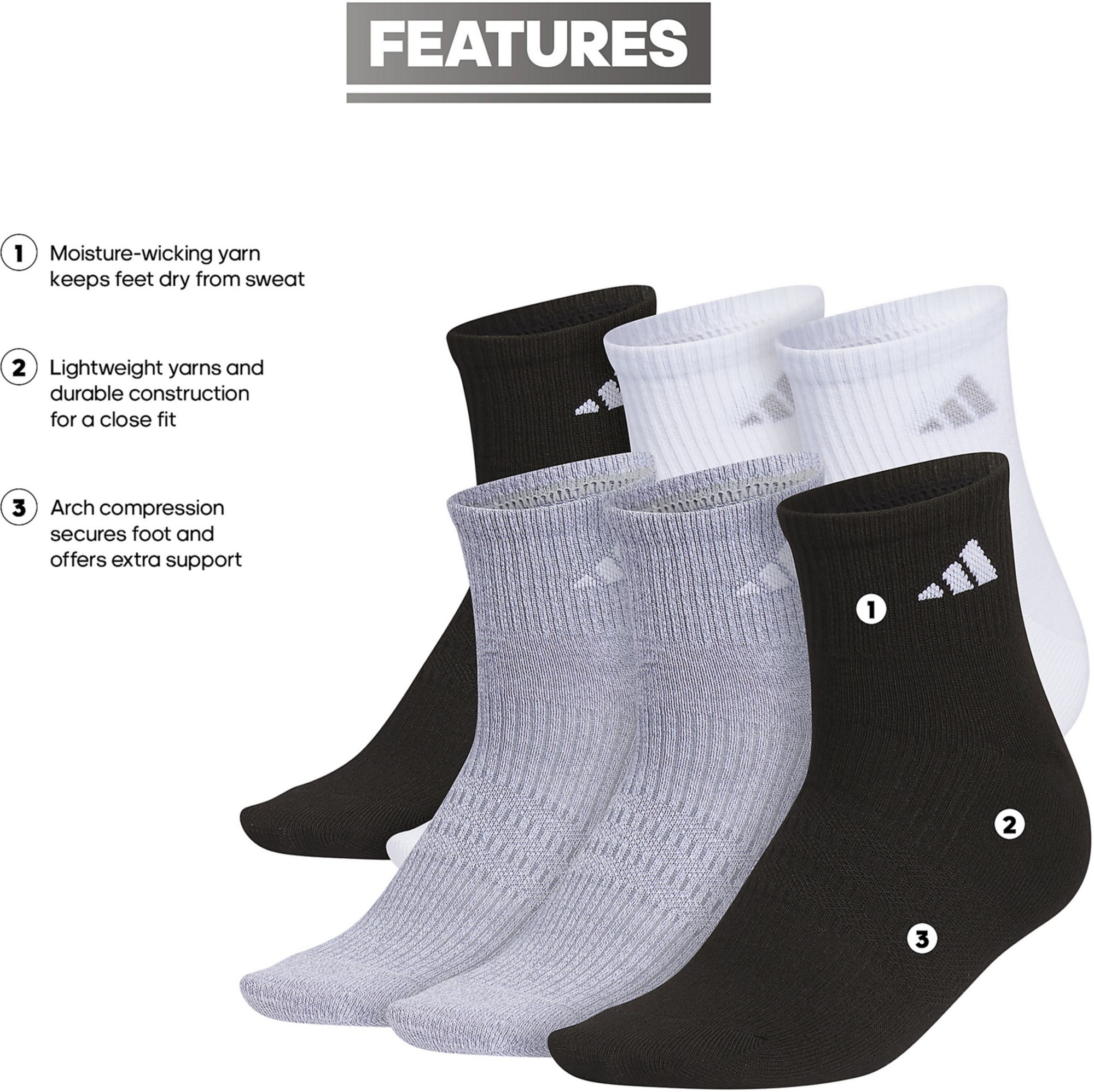 adidas Superlite 3.0 Quarter Socks - 6-Pack product image