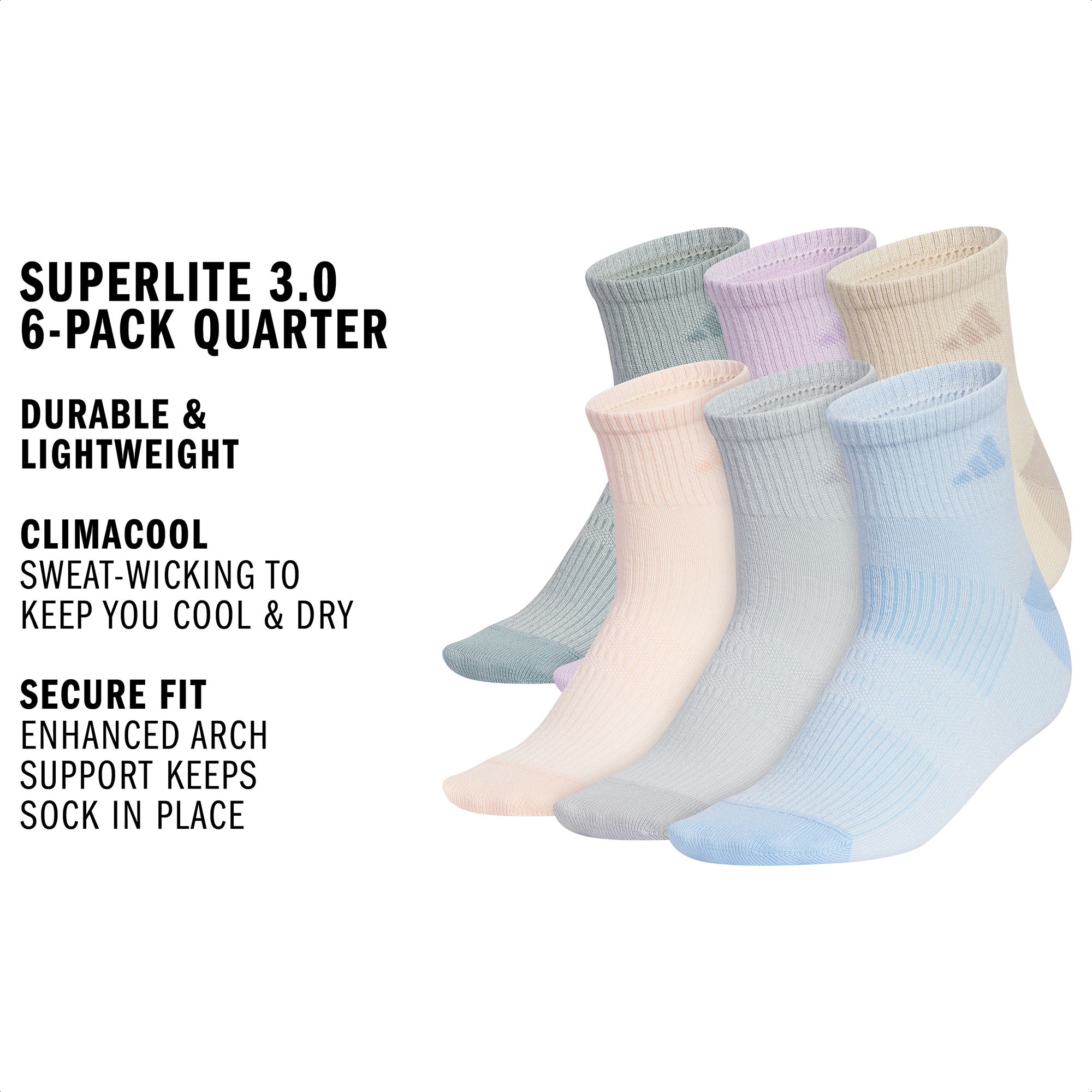 adidas Superlite 3.0 Quarter Socks - 6-Pack product image