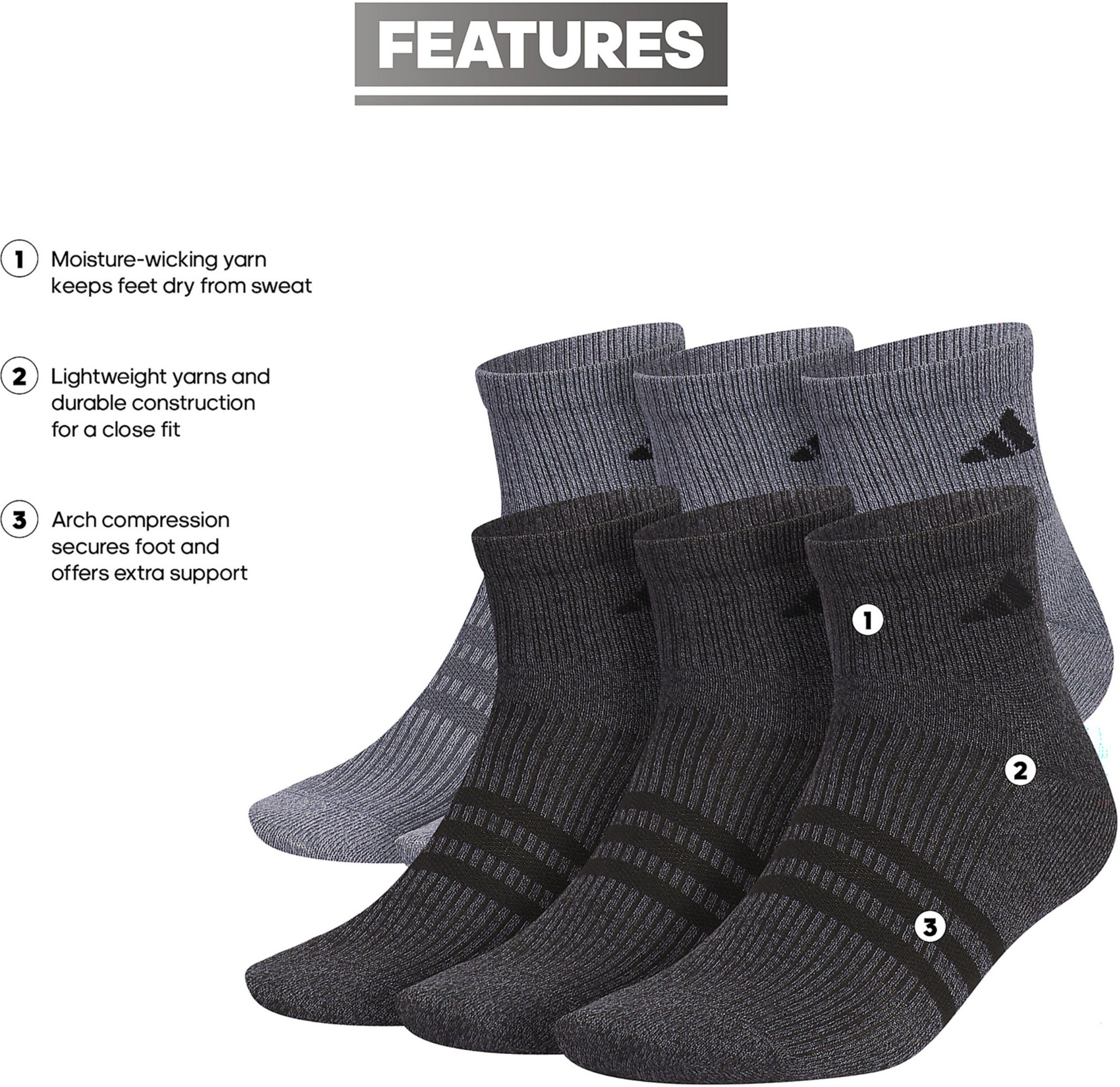 adidas Men's Superlite 3.0 Low Cut Socks (6-pack) product image