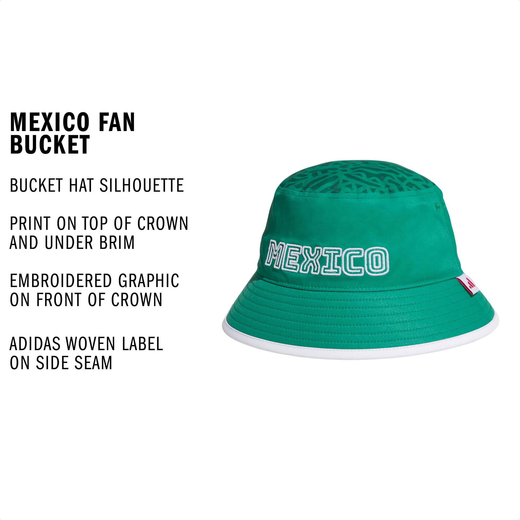 adidas Adult Mexico Green Home Bucket Hat product image