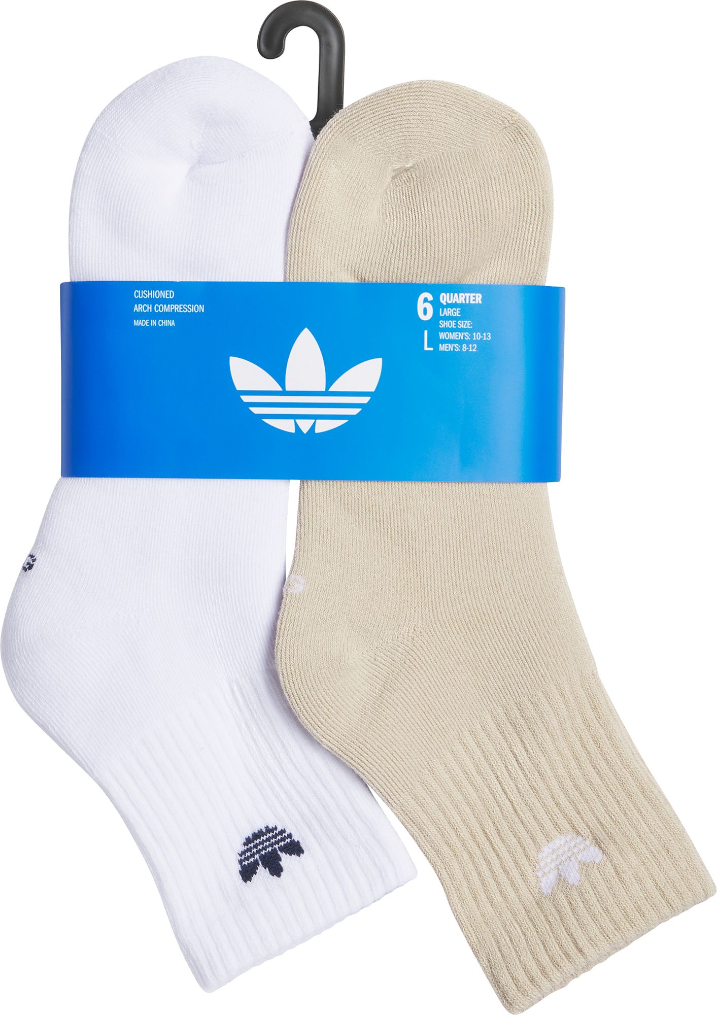 adidas Originals Unisex Trefoil 2.0 Quarter Socks - 6 Pack product image