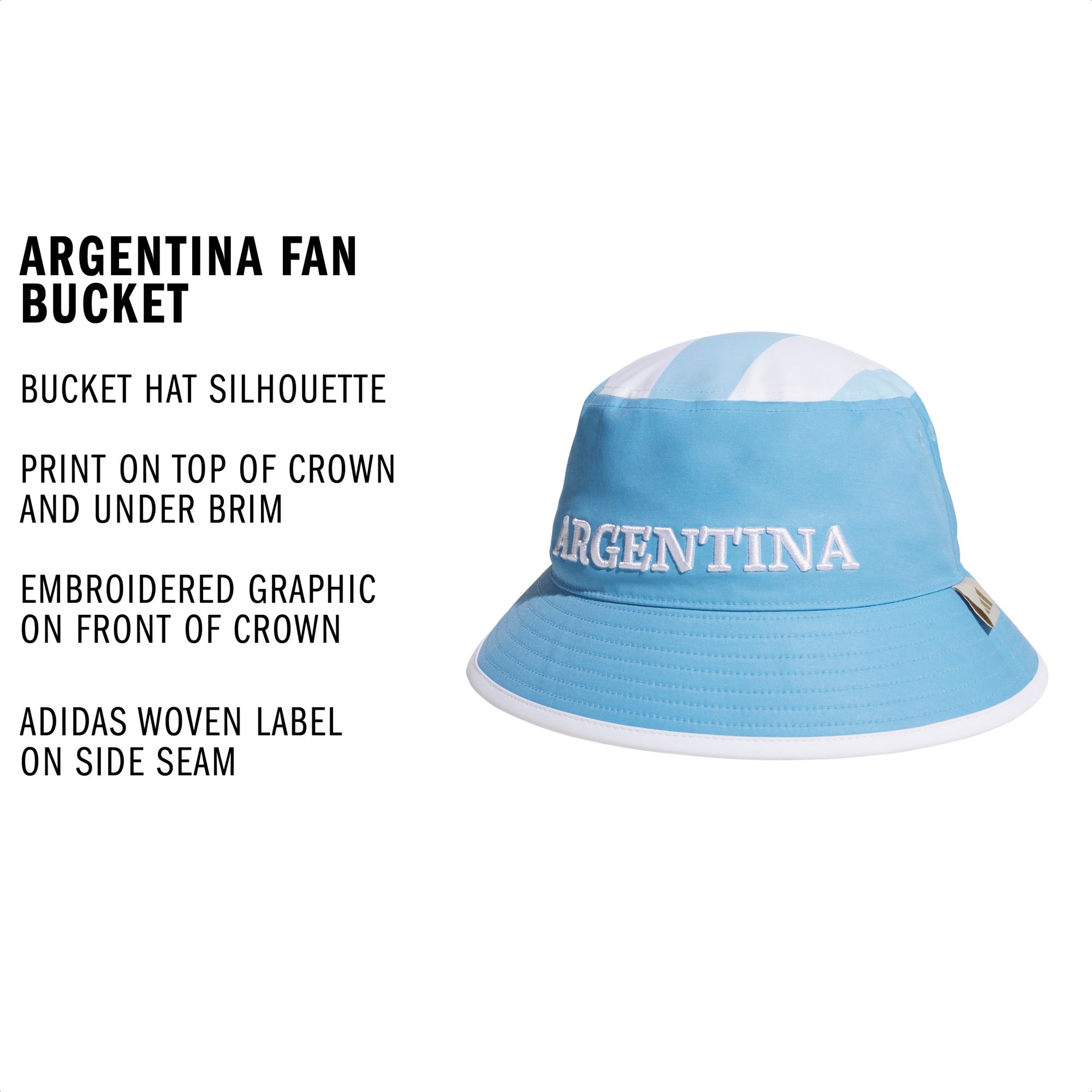 adidas Adult Argentina Light Blue Home Bucket Hat product image
