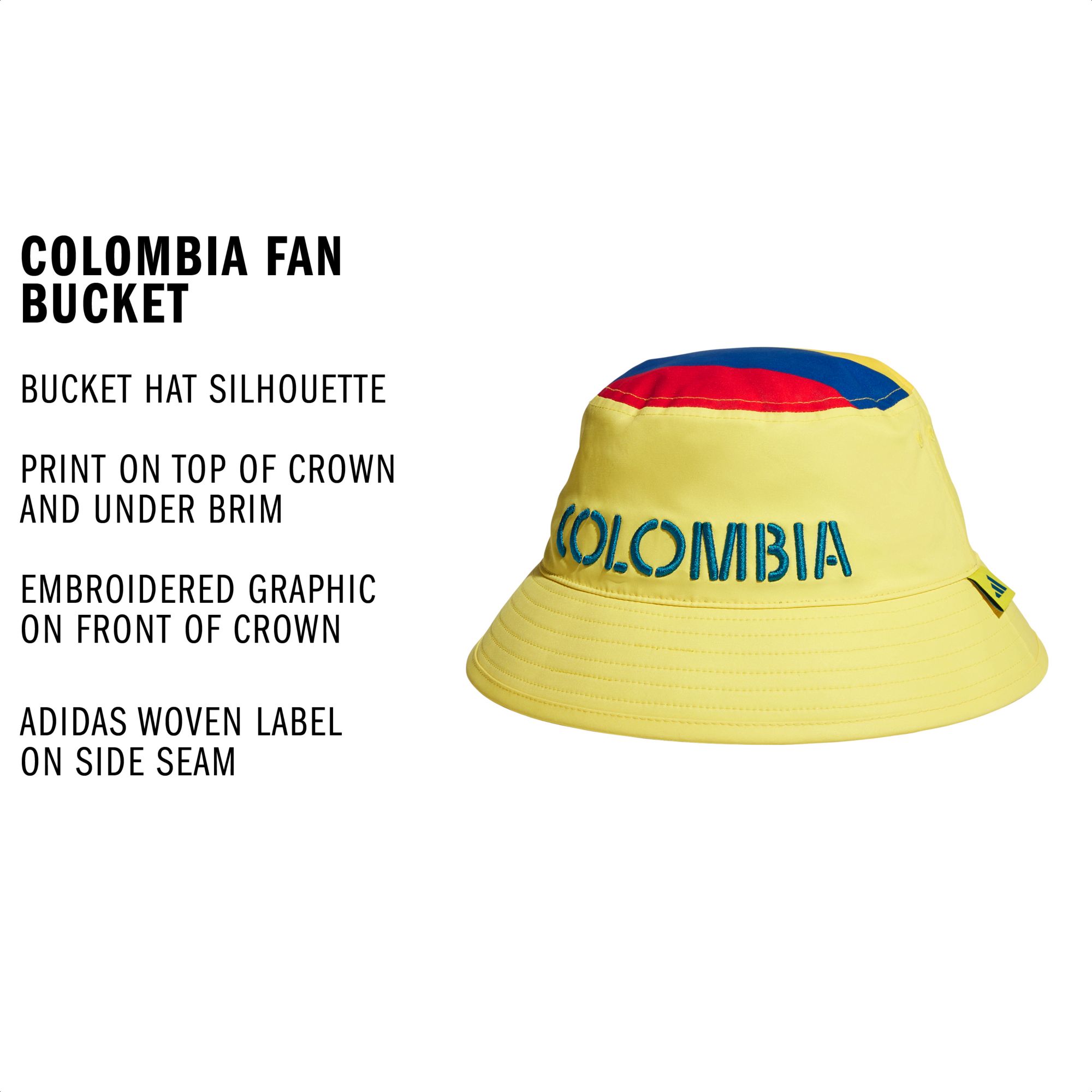 adidas Adult Colombia Yellow Home Bucket Hat product image