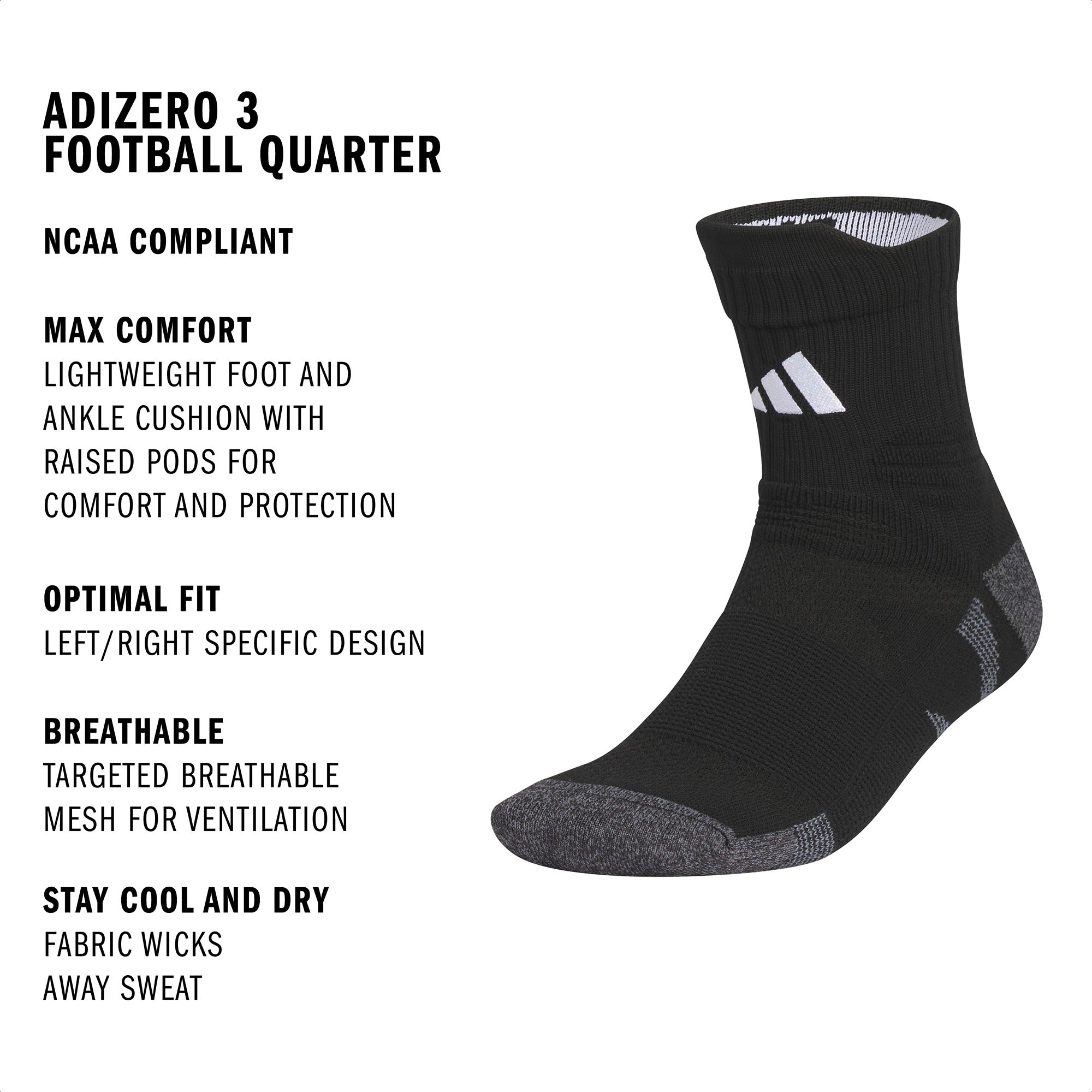 adidas Adizero 3 Football Quarter Socks product image