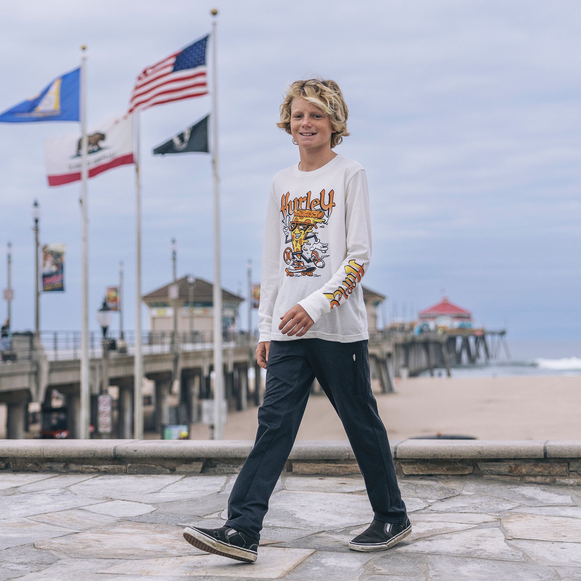 Hurley Boys' Skate Pizza Long-Sleeve Graphic Tee product image