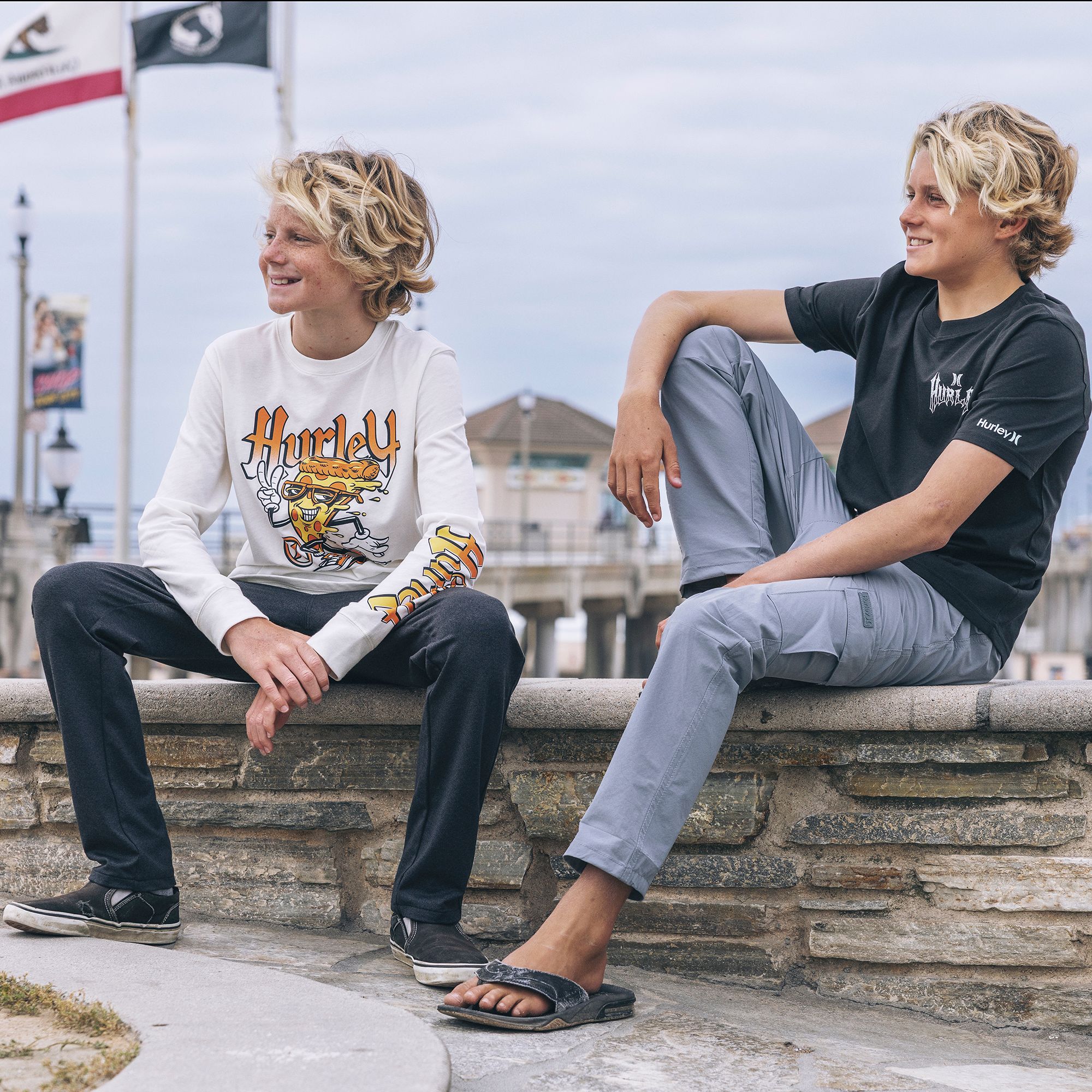Hurley Boys' Skate Pizza Long-Sleeve Graphic Tee product image