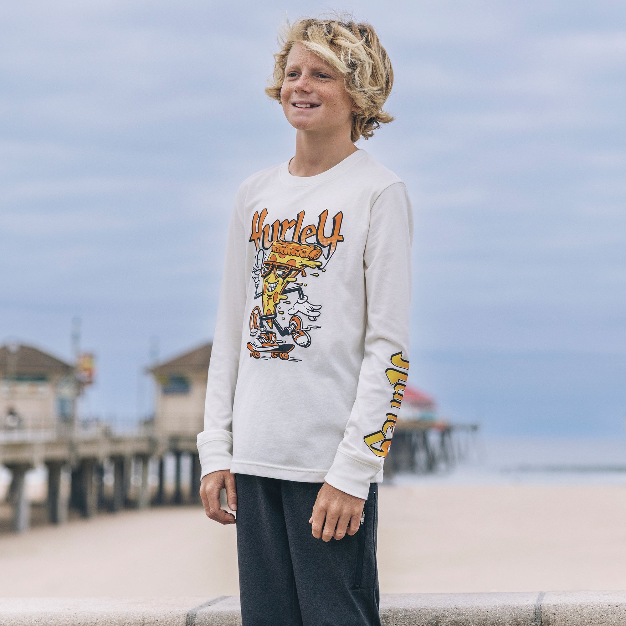 Hurley Boys' Skate Pizza Long-Sleeve Graphic Tee product image