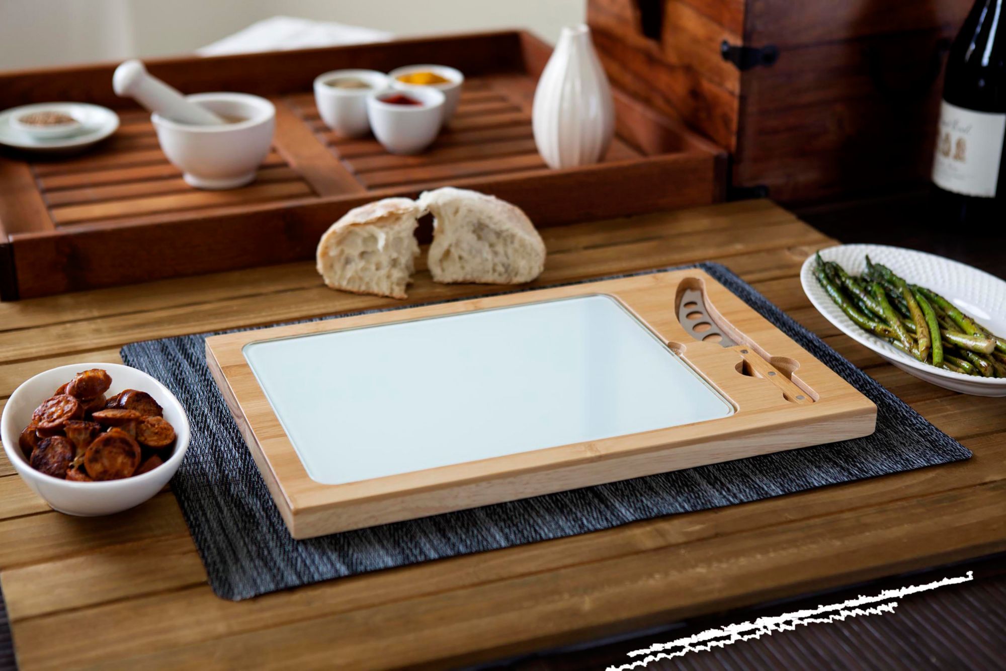 Picnic Time Houston Astros Glass Top Serving Board Set product image