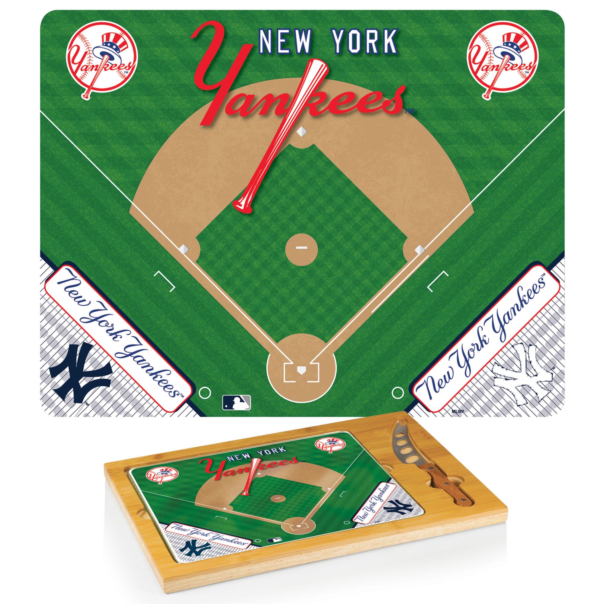 Picnic Time New York Yankees Glass Top Serving Board Set product image