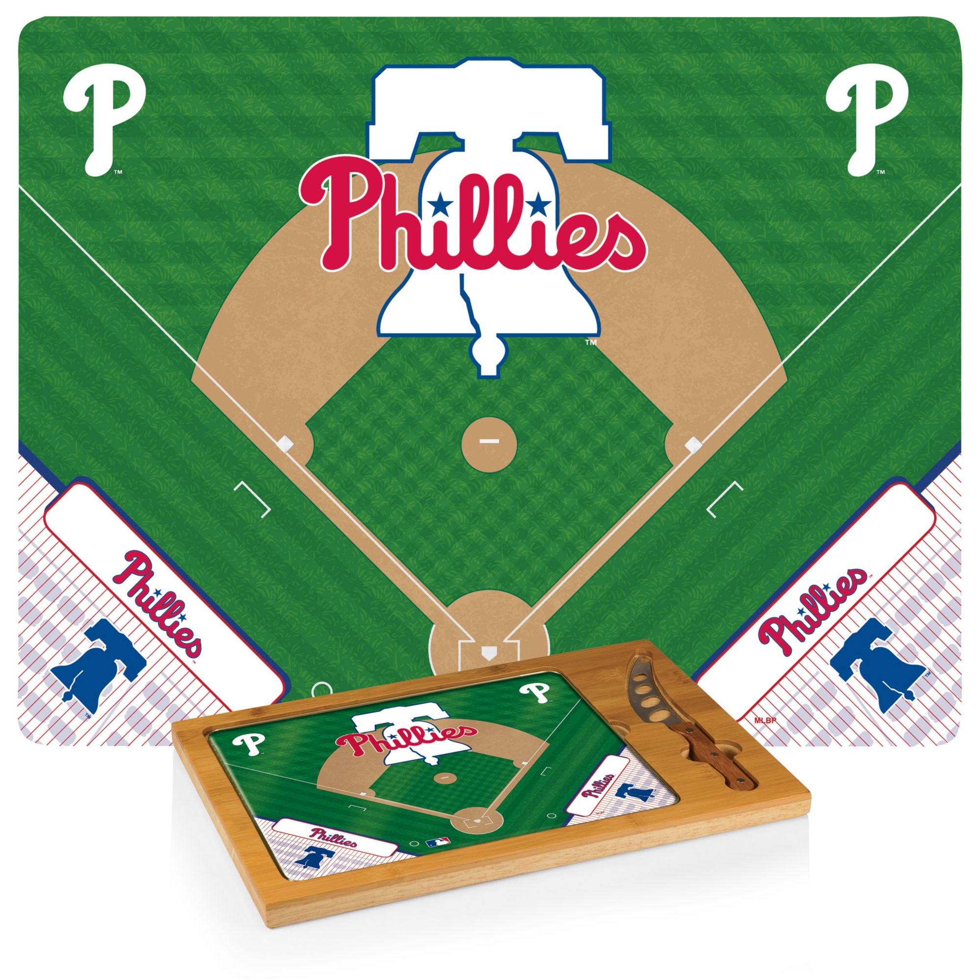 Picnic Time Philadelphia Phillies Glass Top Serving Board Set product image