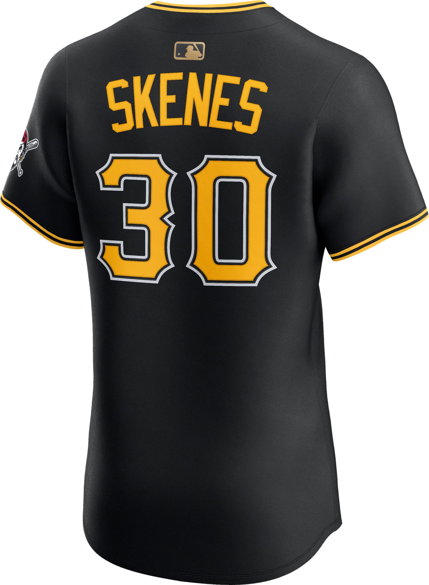 Nike Adult Pittsburgh Pirates Paul Skenes #30 Black Gold Batterman Elite Jersey product image