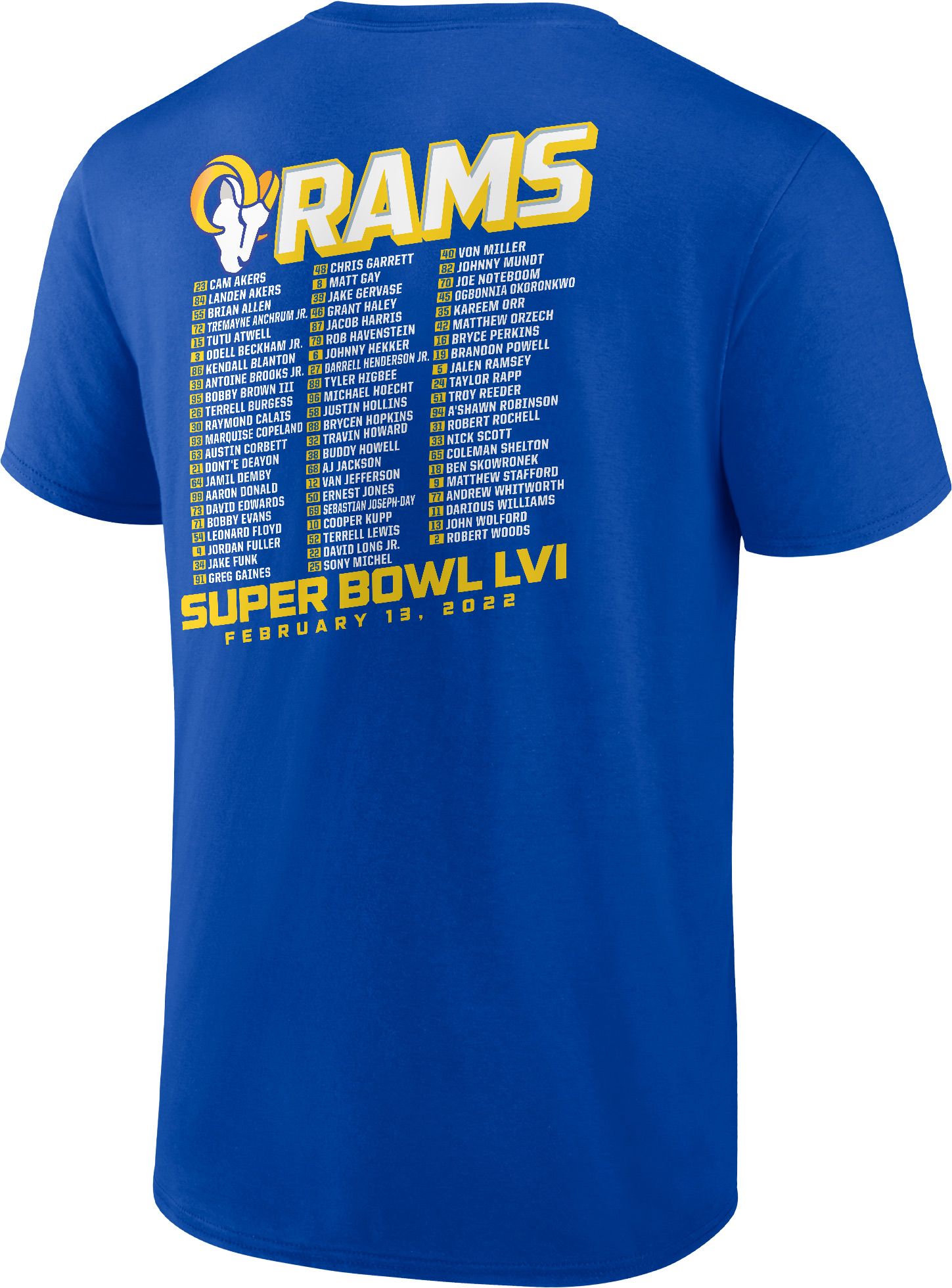 Nike Youth 2021 Super Bowl LVI Bound Los Angeles Rams Roster T-Shirt product image