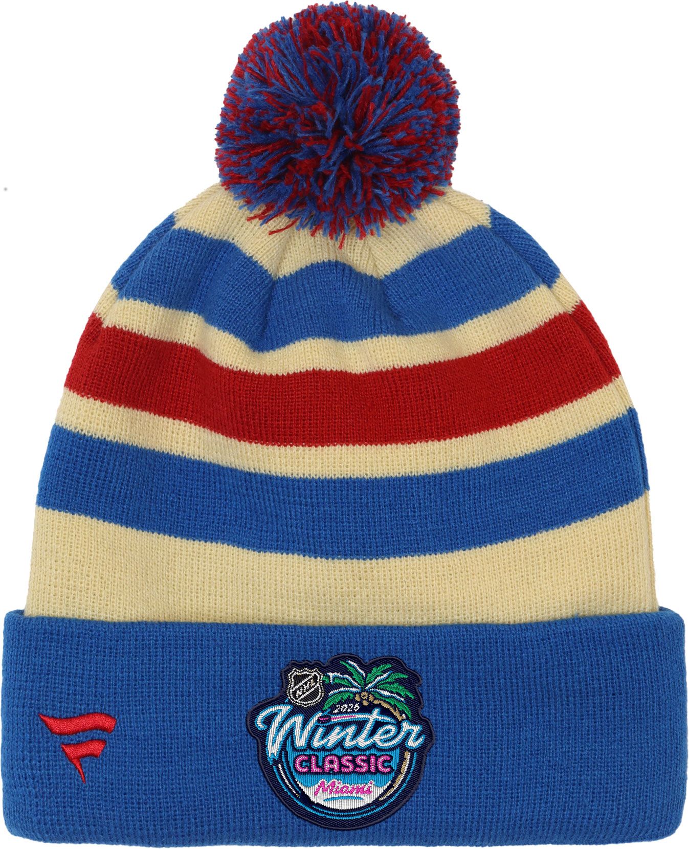 NHL Youth New York Rangers Winter Classic 2026 Striped Pom Knit Beanie product image