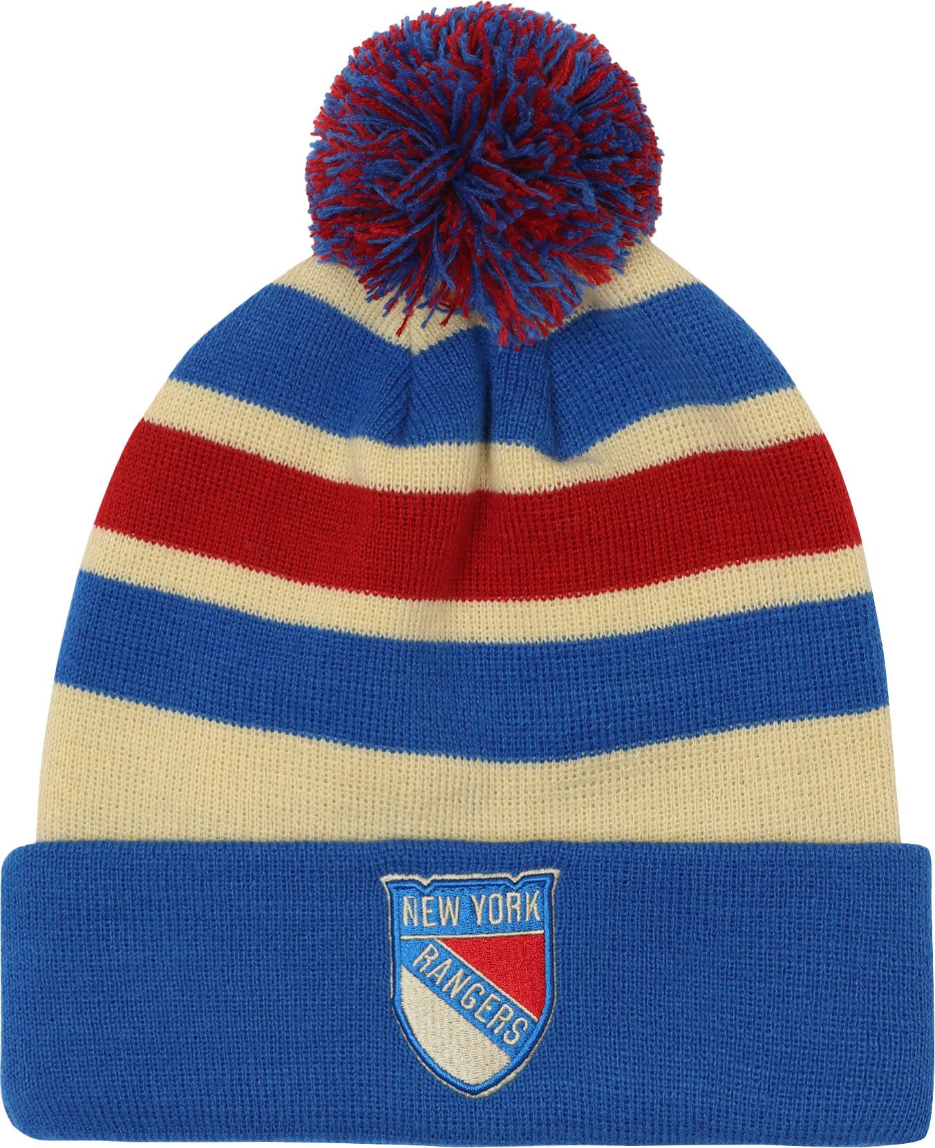 NHL Youth New York Rangers Winter Classic 2026 Striped Pom Knit Beanie product image