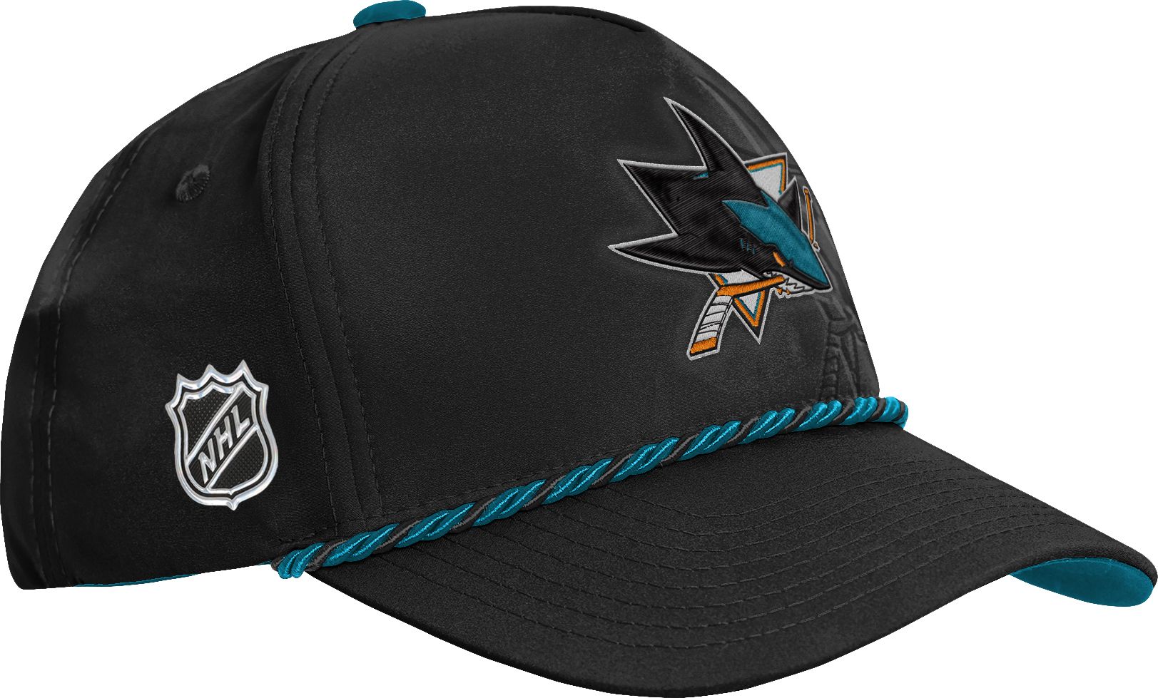 NHL Youth San Jose Sharks Black 2026 Draft Podium Adjustable Hat