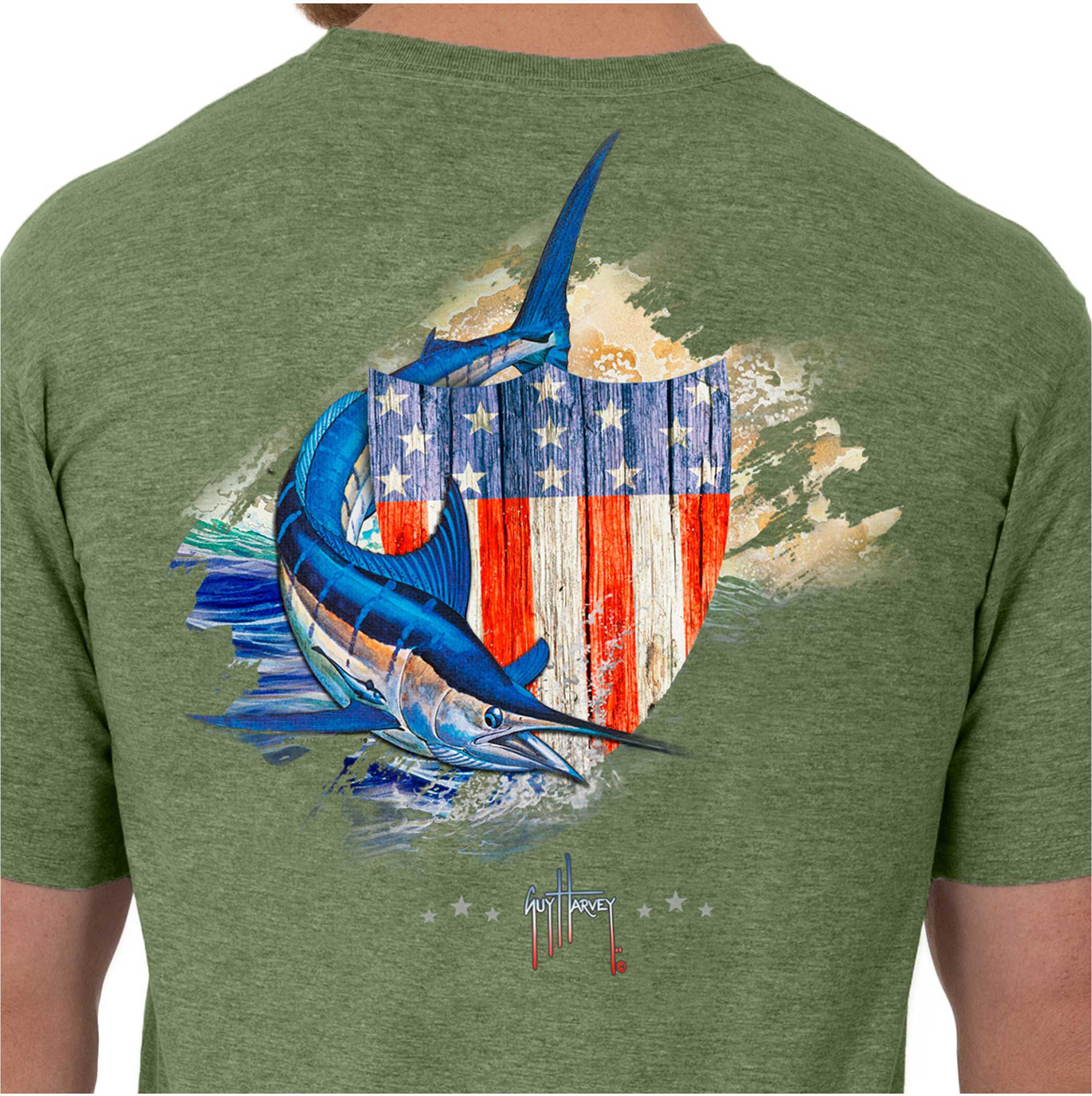 Guy Harvey Men's Patriotic Shield Graphic T-Shirt