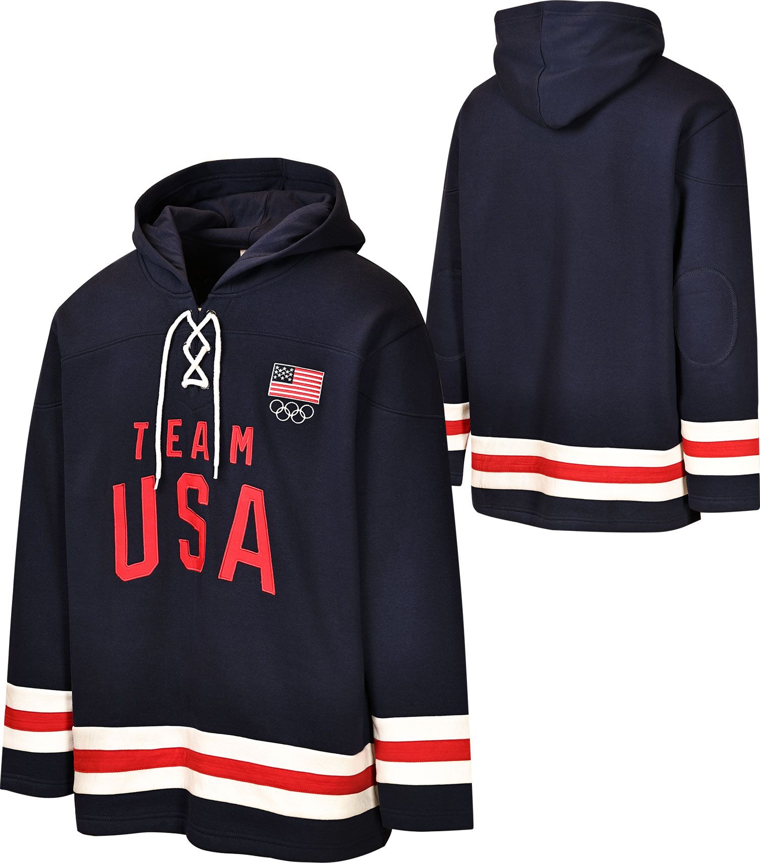 Mitchell & Ness Adult USA Throwback 1980 Hockey Pullover Hoodie product image