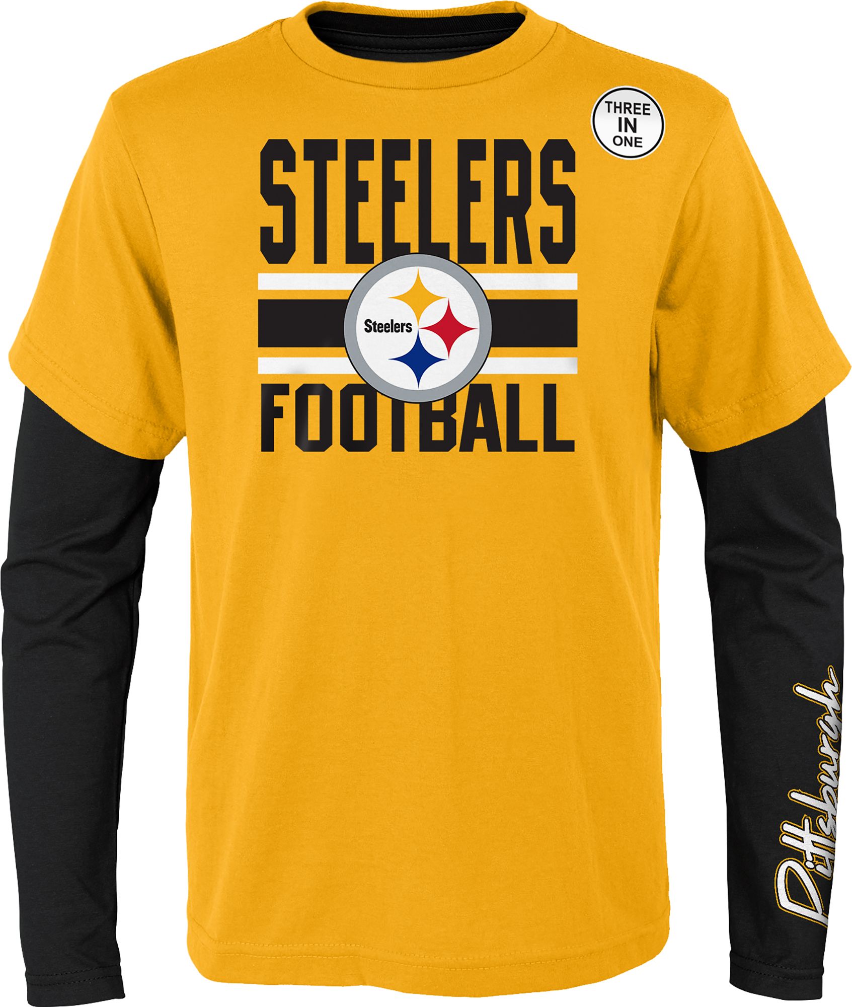 NFL Team Apparel Boys' Pittsburgh Steelers Fan Fave 3-In-1 T-Shirt product image