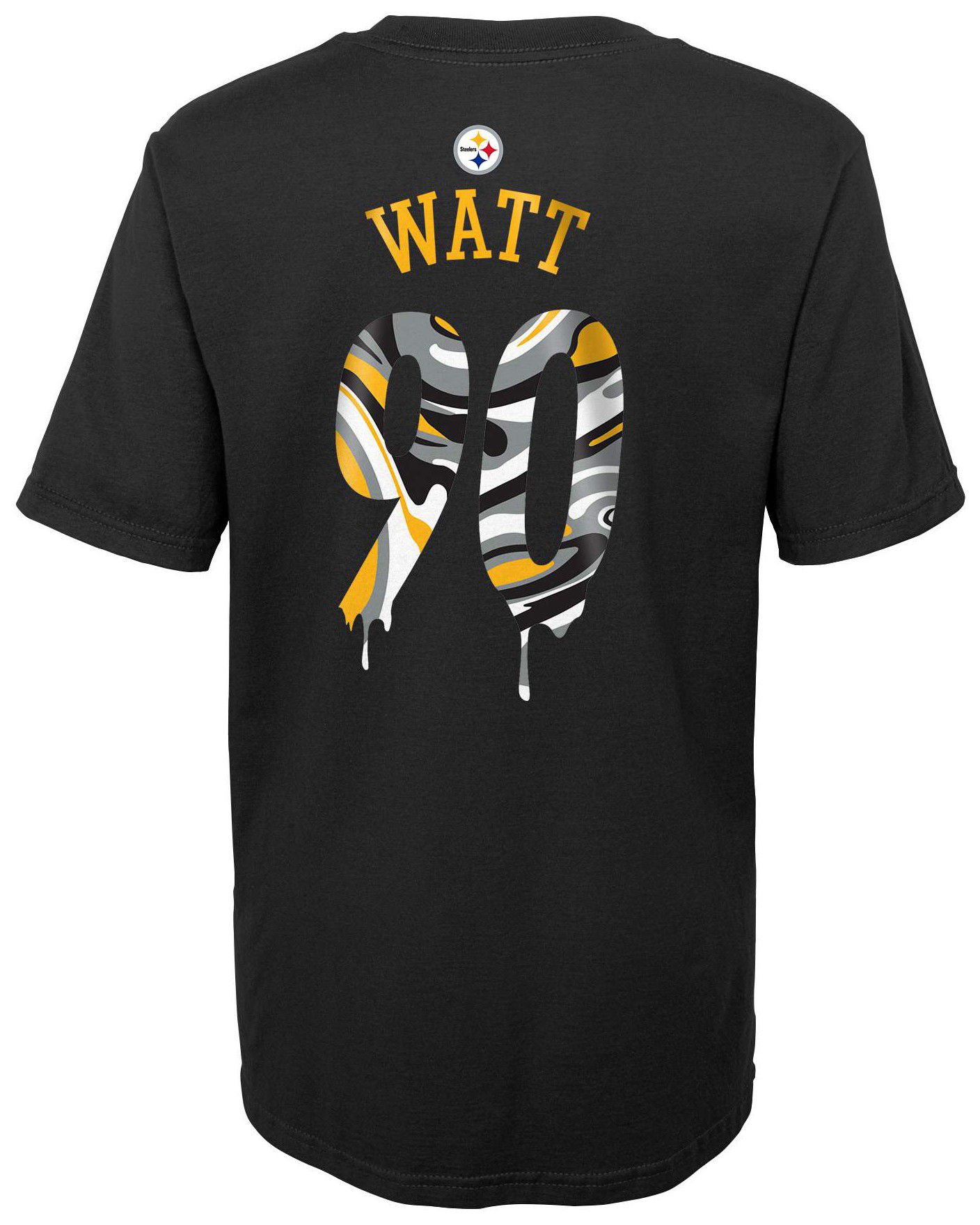 NFL Team Apparel Little Kids' Pittsburgh Steelers T.J. Watt #90 Drip Black T-Shirt product image