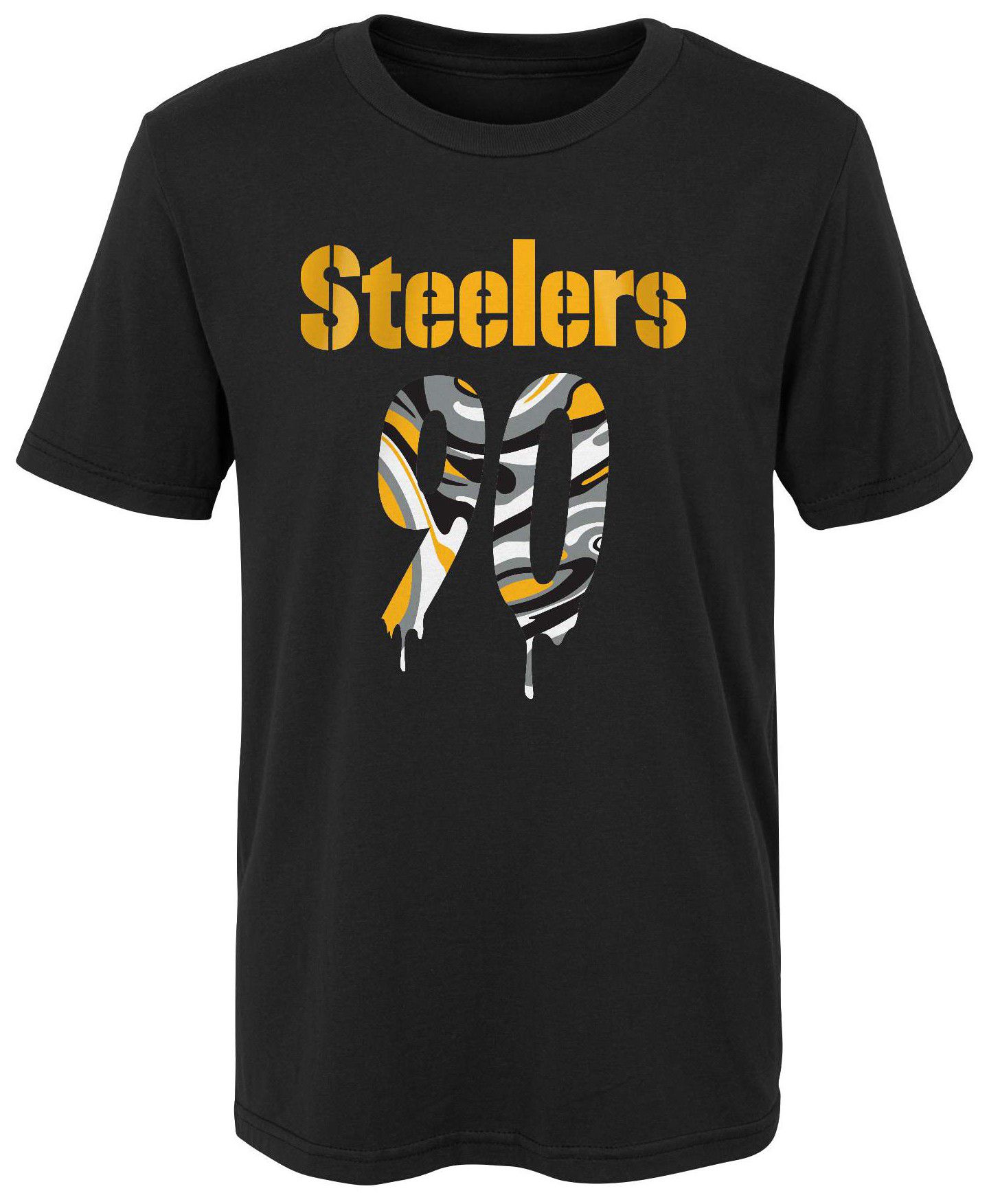 NFL Team Apparel Little Kids' Pittsburgh Steelers T.J. Watt #90 Drip Black T-Shirt product image