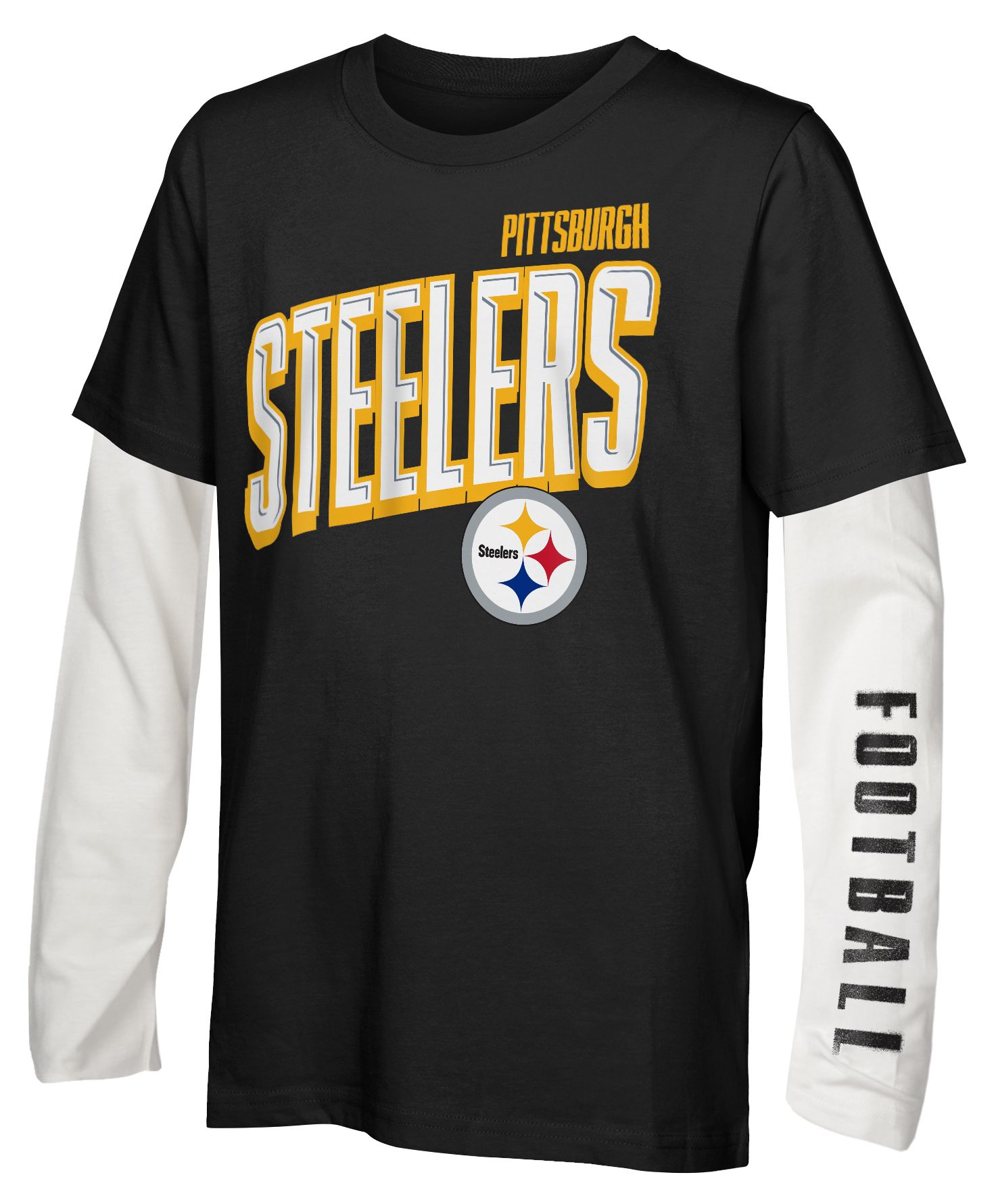 NFL Team Apparel Boys' Pittsburgh Steelers Black Mix 3-in-1 T-Shirt Set product image