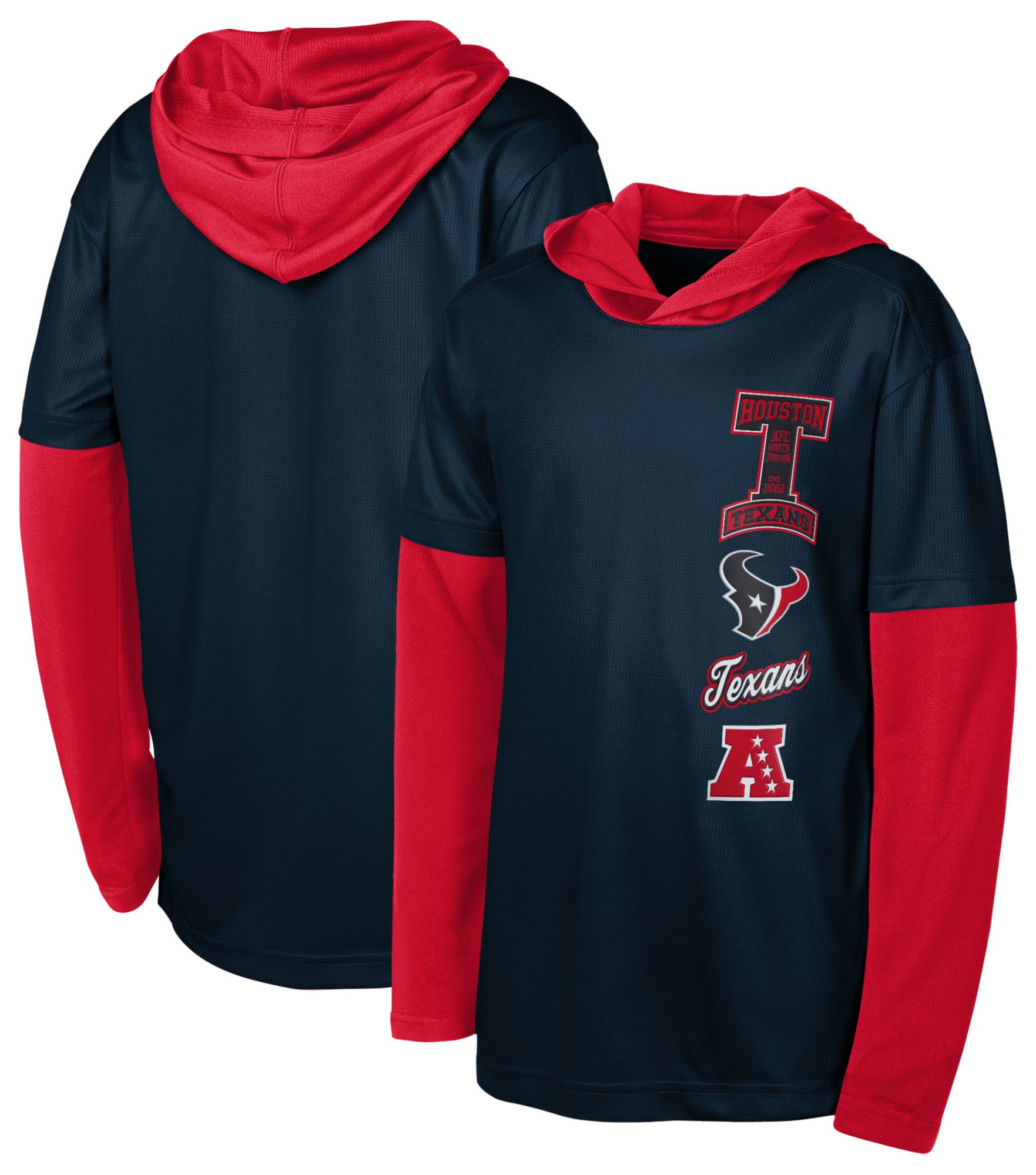 NFL Team Apparel Youth Houston Texans Team Spirit Hooded Long Sleeve T-Shirt product image