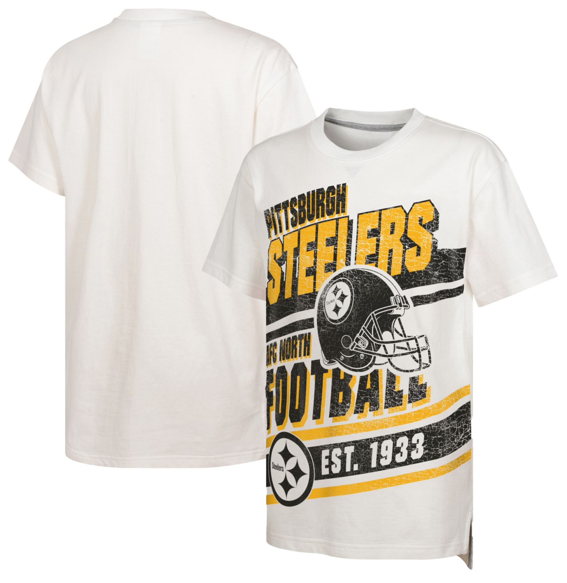 NFL Team Apparel Youth Pittsburgh Steelers Get Loud White T-Shirt product image