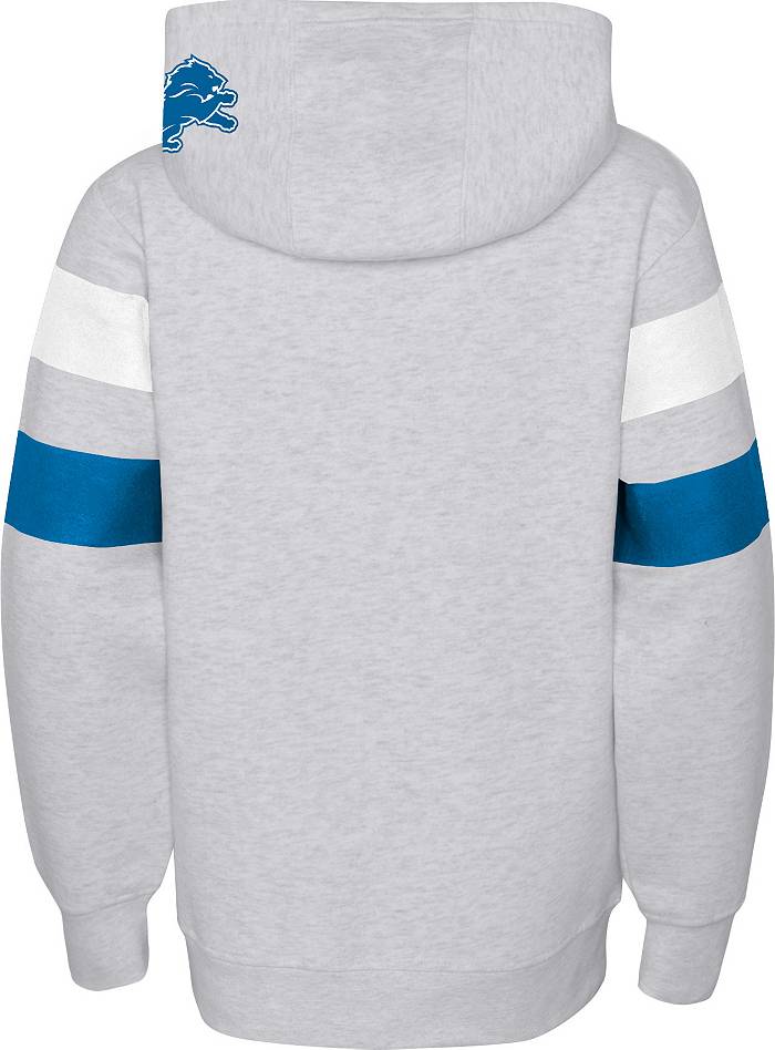 NFL Team Apparel Youth Detroit Lions Dynamic Duo Grey Pullover