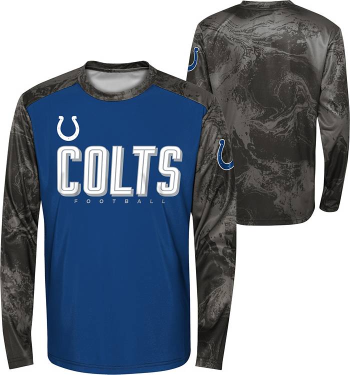 NFL Team Apparel Youth Indianapolis Colts Cover 2 Long Sleeve T-Shirt