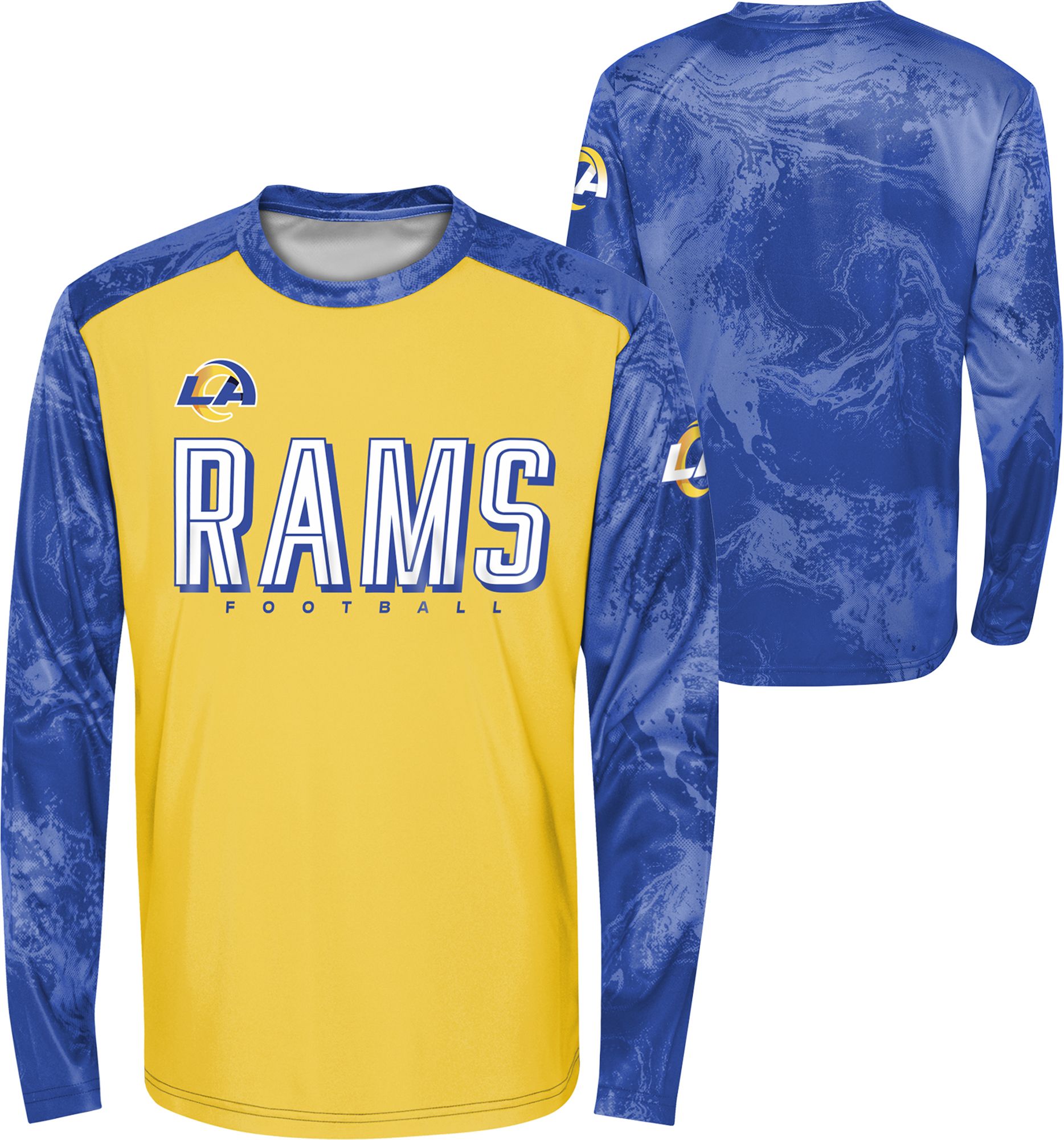 NFL Team Apparel Youth Los Angeles Rams Cover 2 Long Sleeve T-Shirt