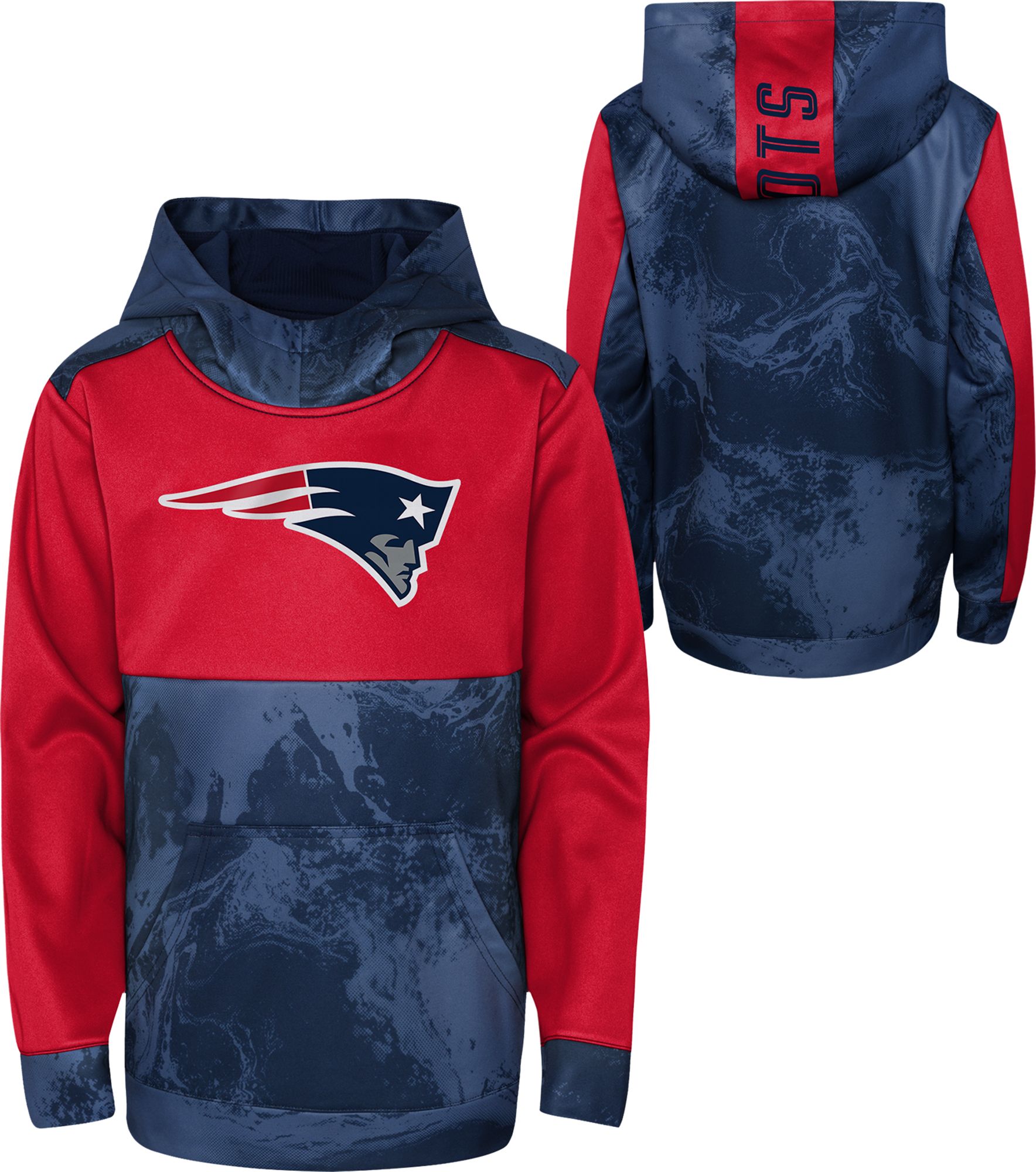 NFL Team Apparel Youth New England Patriots All Out Blitz Color Hoodie